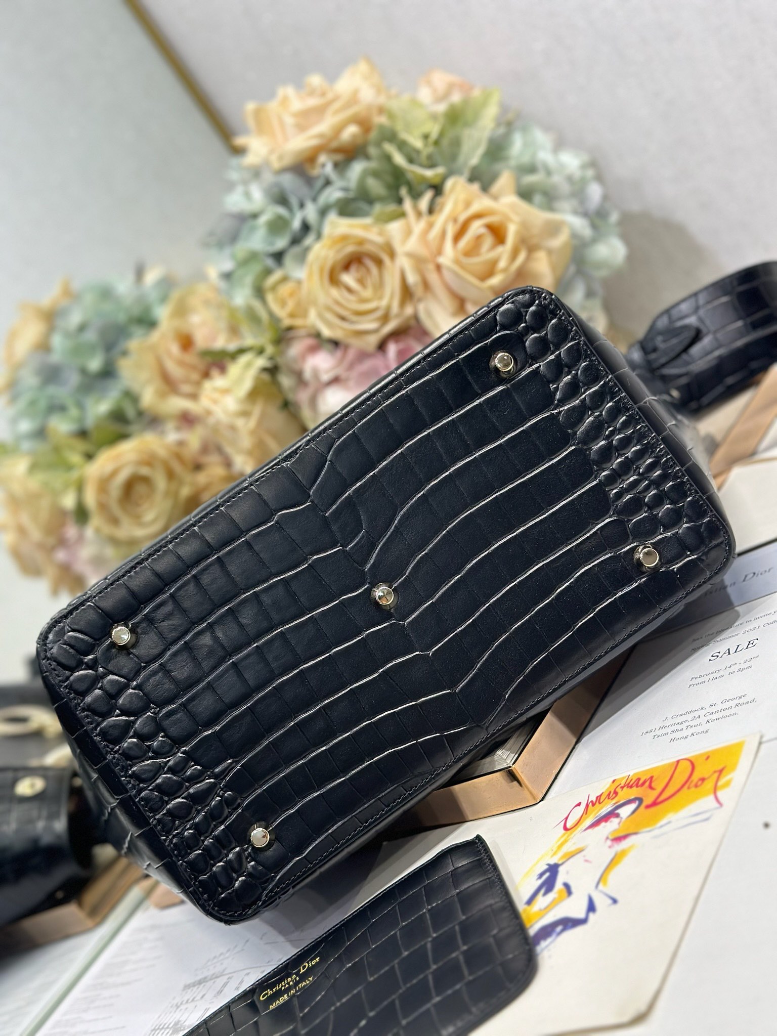 Dior Toujours Medium Bag Black Crocodile Embossed Calfskin, CD Lock Closure 7 i1748760211 6192 4