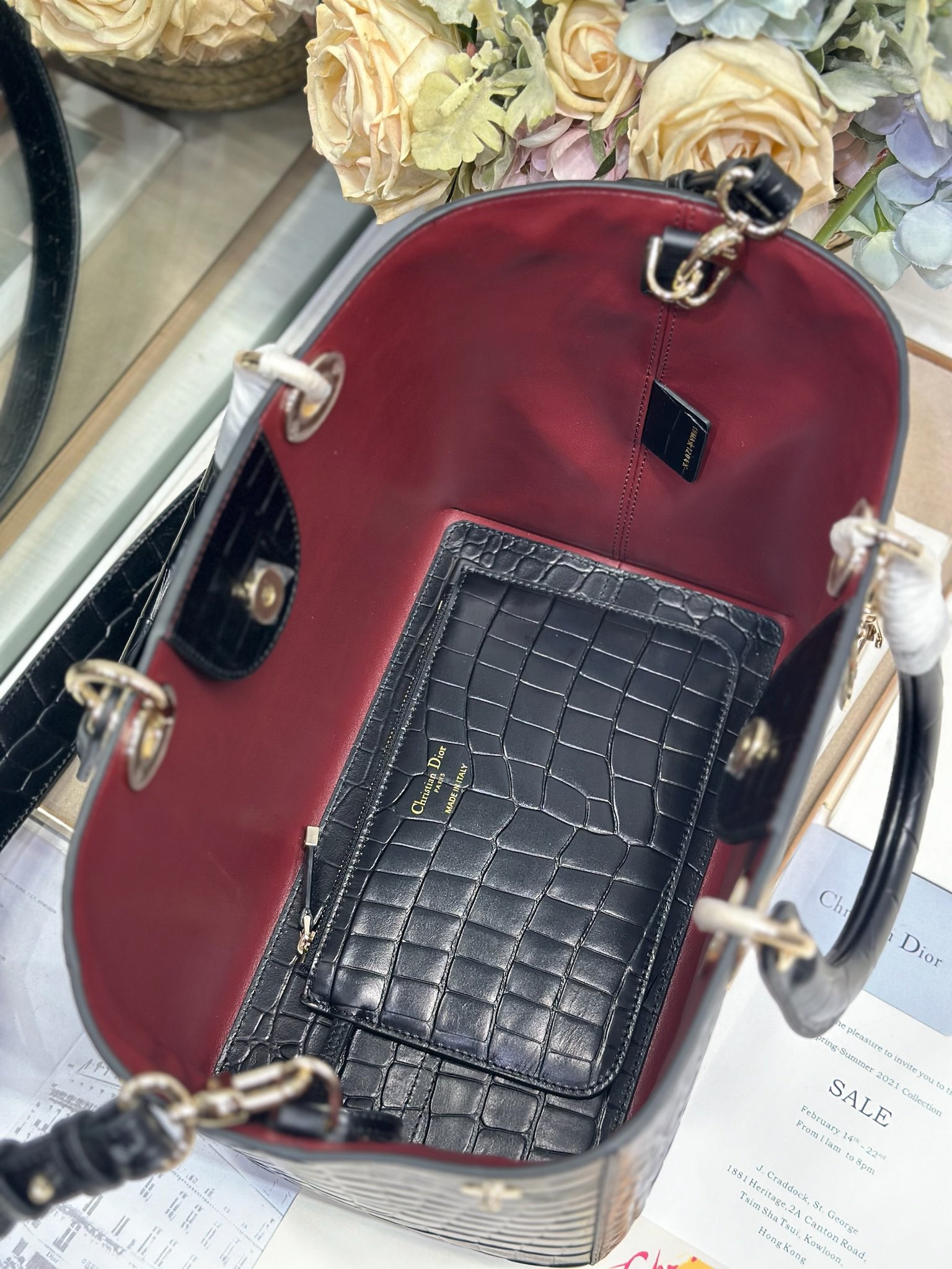 Dior Toujours Medium Bag Black Crocodile Embossed Calfskin, CD Lock Closure 8 i1748760211 9406 5