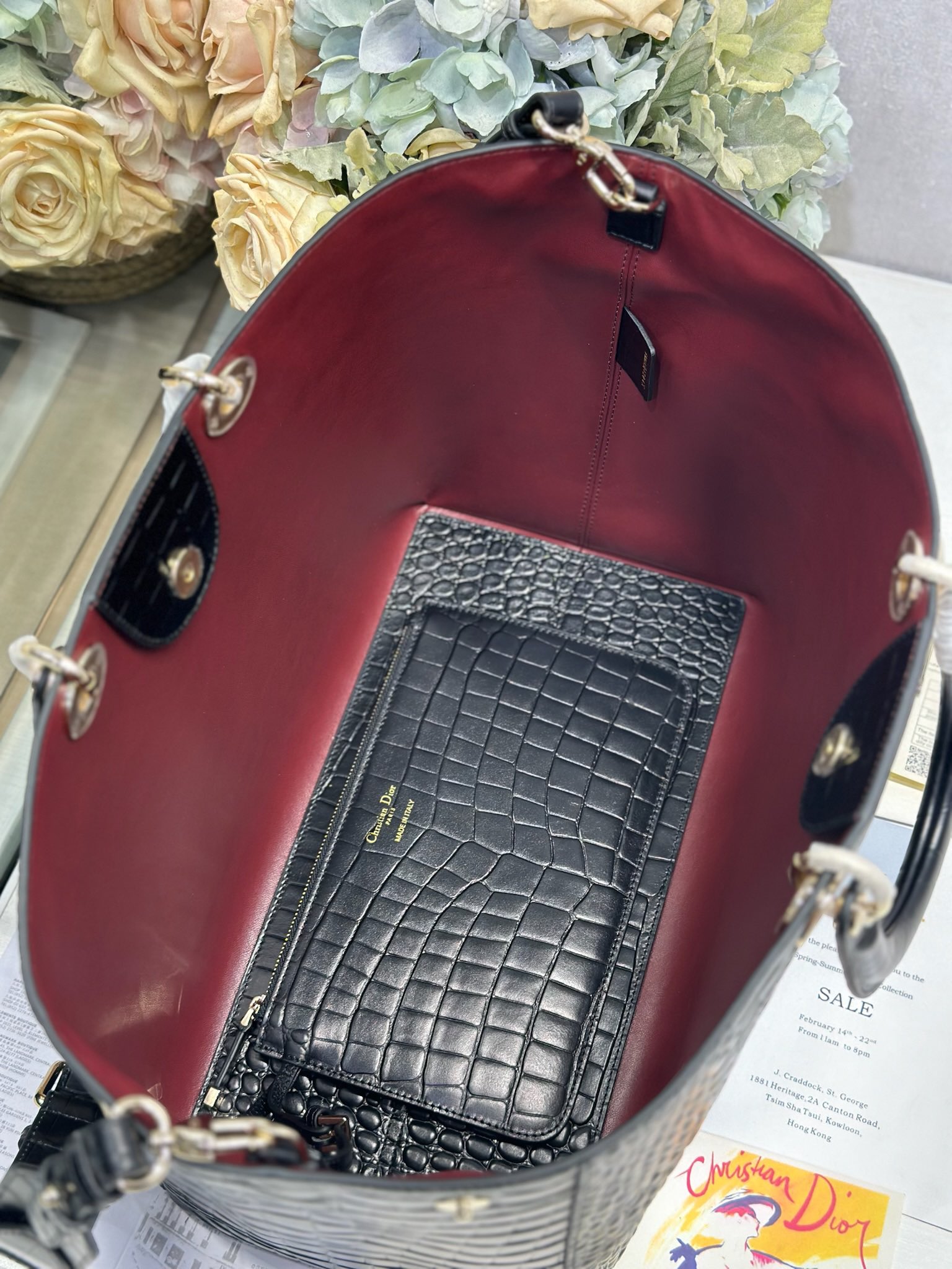 Dior Toujours Large Black Alligator-Embossed Bag with CD Lock and Charms 8 i1748760445 6403 6