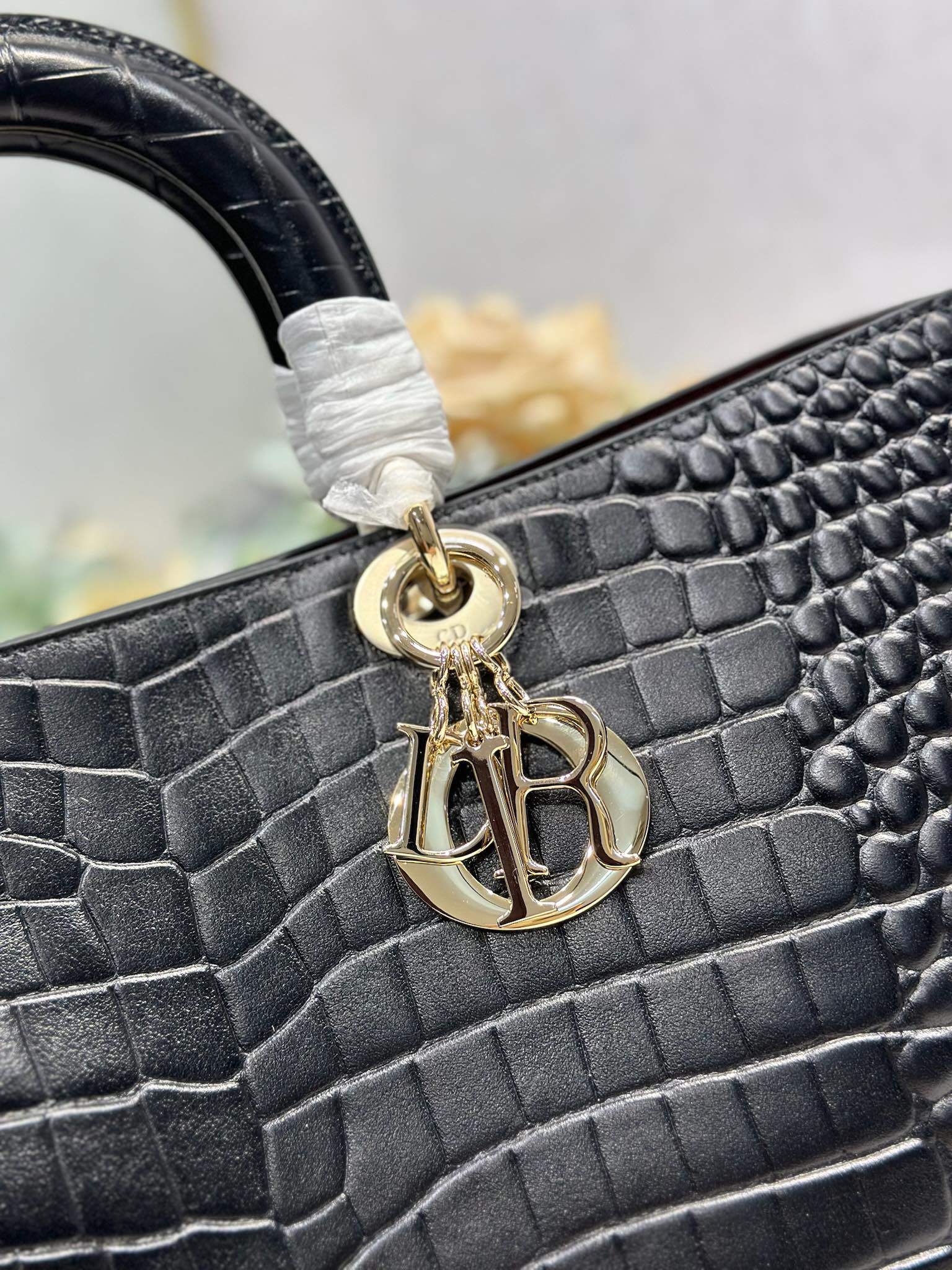 Dior Toujours Large Black Alligator-Embossed Bag with CD Lock and Charms 4 i1748760445 8400 2