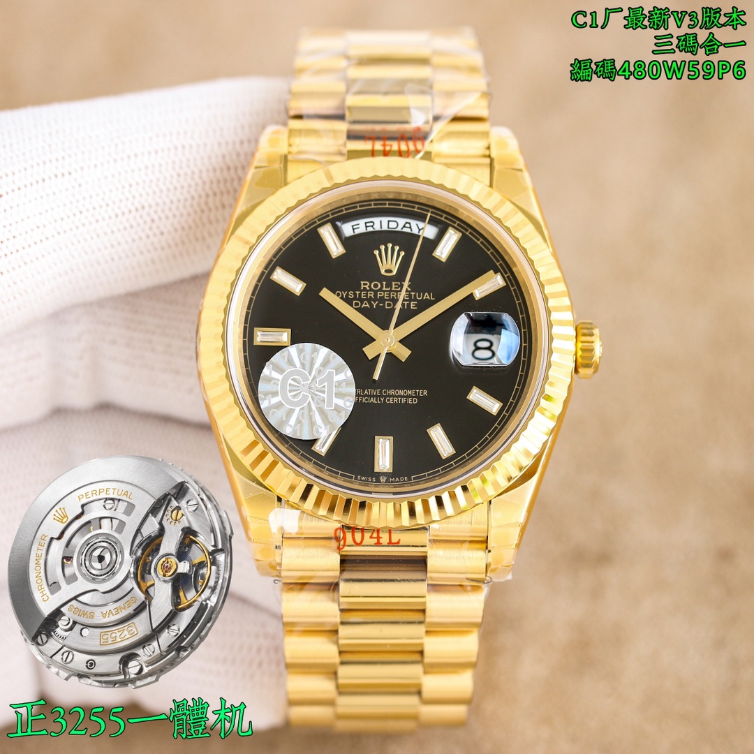 NO:337457,Unified C1 production, must be a high-quality product, high-end version, and quality assurance!  The latest launch (strictly selected) Rolex DD black rock sugar, three-code in one, with NFC sensor card, customized version!  Watch code 480W59, watch button code, 3ZR, upgraded strap strip steel stamp, deep concave AU logo, exquisite details!  New ergonomic counterweight!  The Oyster alloy material is not only a single weighted 