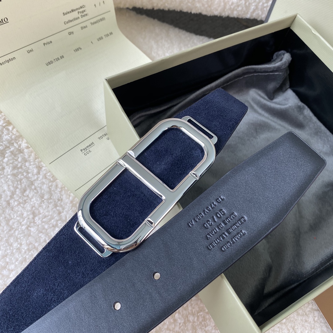   TOM FORD 汤姆福特。新品高端双面小牛皮，简约商务男士腰带，4.0cm宽，双面使用，配原版包装
