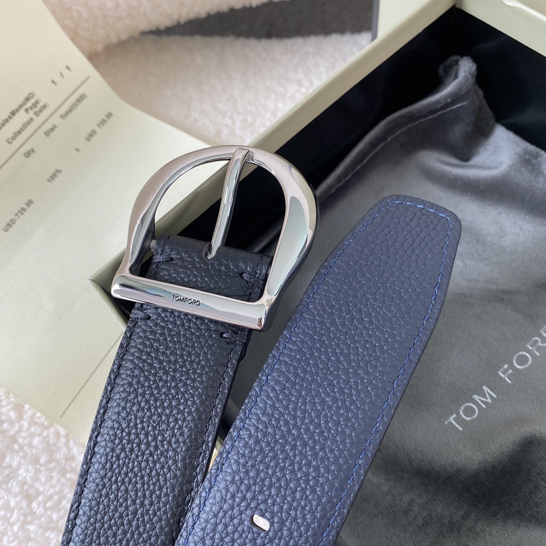  TOM FORD 汤姆福特。新品高端双面小牛皮，简约商务男士腰带，4.0cm宽，配原版包装