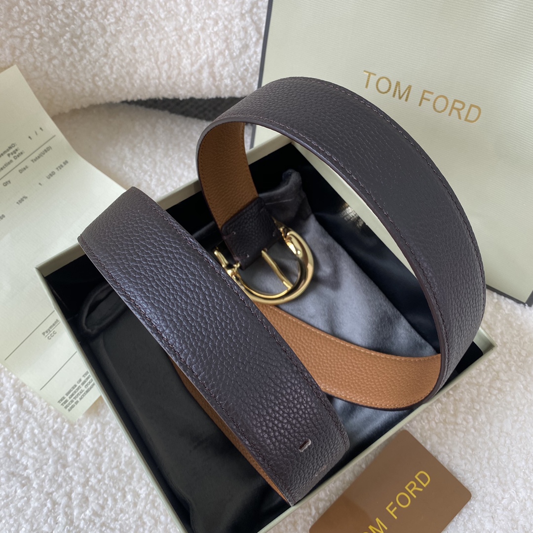  TOM FORD 汤姆福特。新品高端双面小牛皮，简约商务男士腰带，4.0cm宽，配原版包装