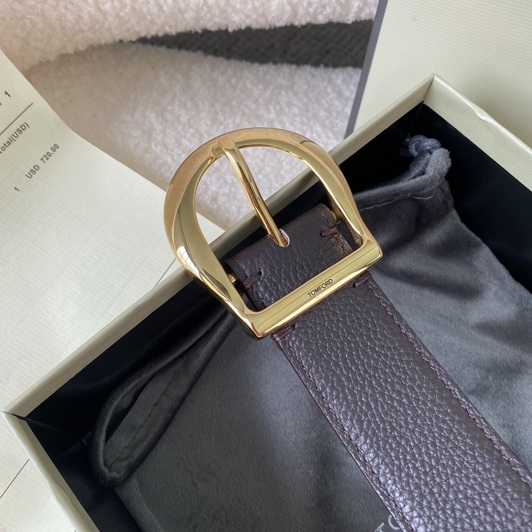  TOM FORD 汤姆福特。新品高端双面小牛皮，简约商务男士腰带，4.0cm宽，配原版包装