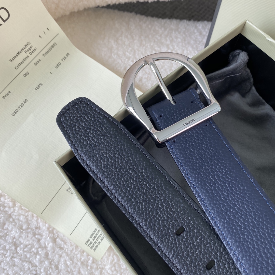  TOM FORD 汤姆福特。新品高端双面小牛皮，简约商务男士腰带，4.0cm宽，配原版包装
