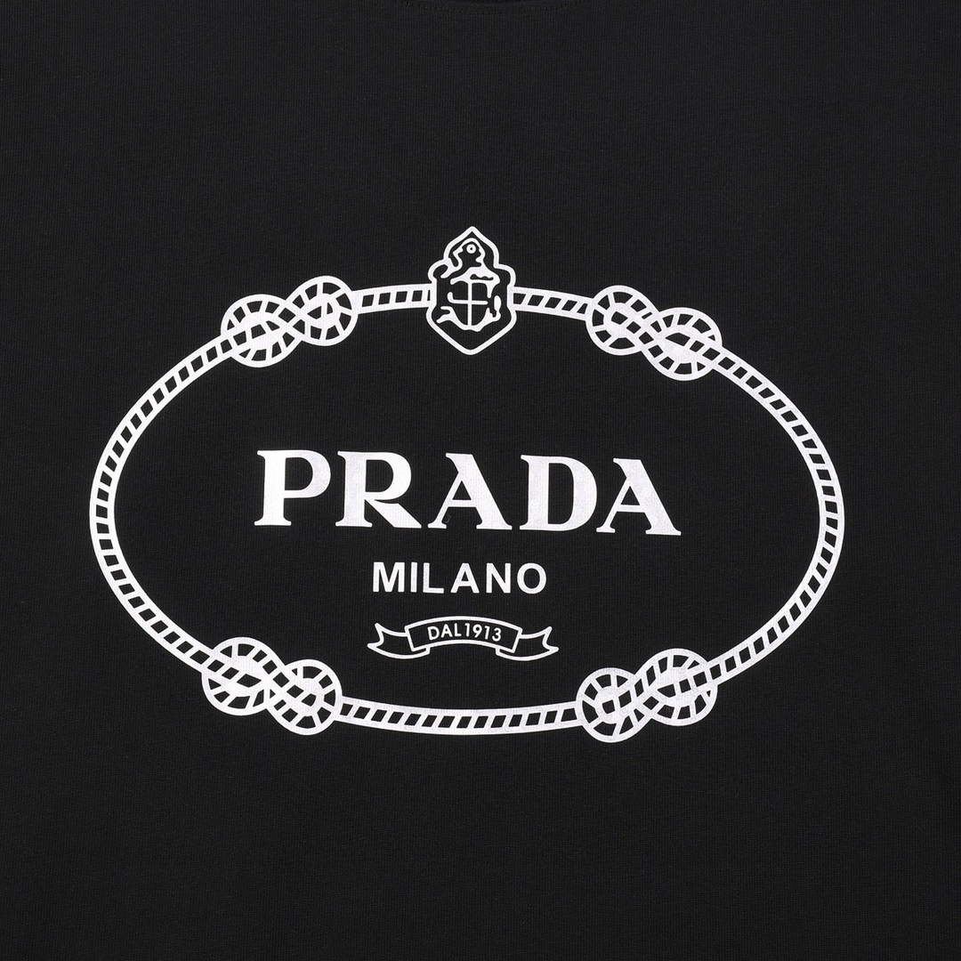 普拉达/Prada 夏季新款 经典字母印花圆领短袖T恤
