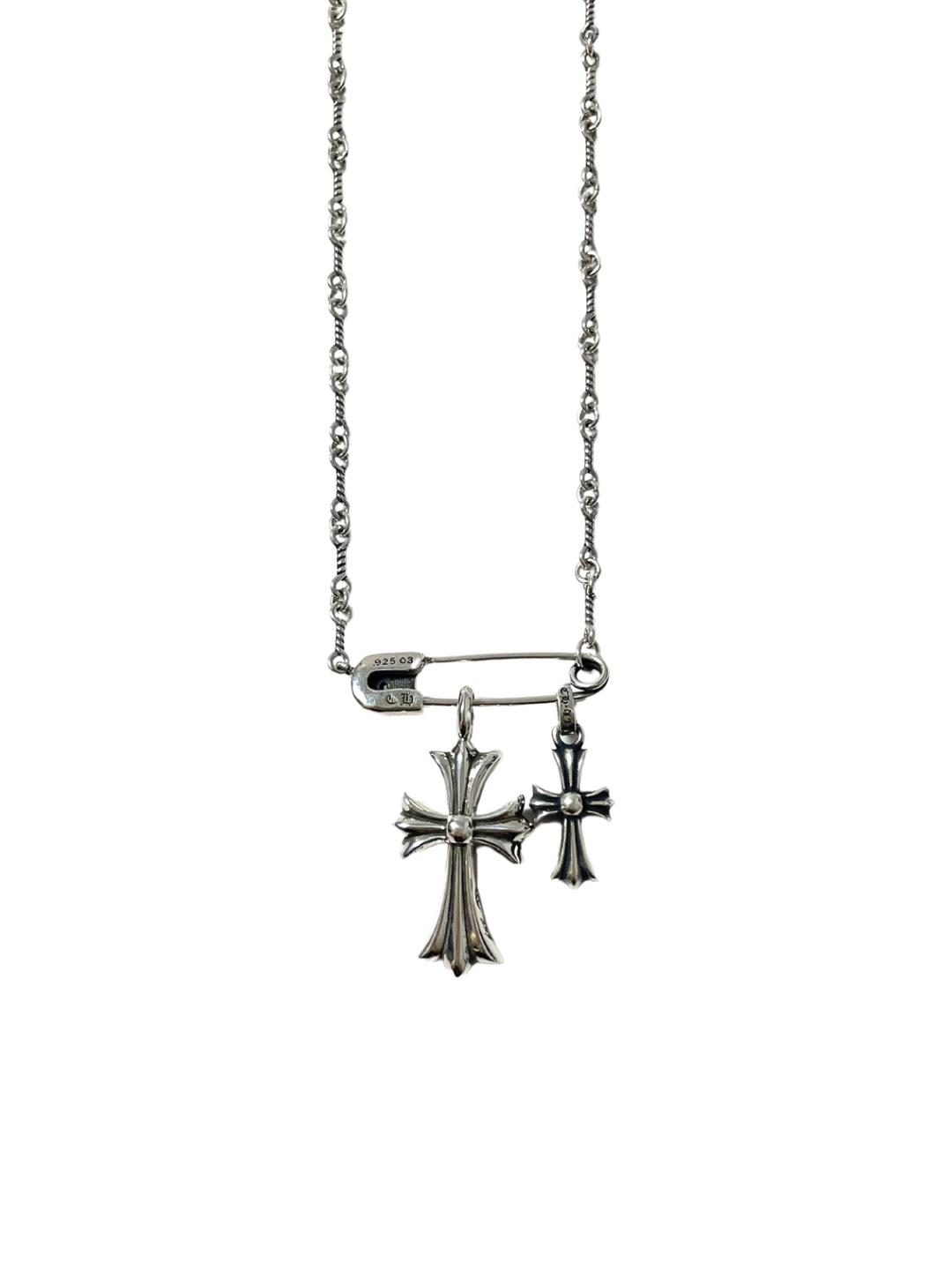 Chrome Hearts 𝐂𝐡𝐫𝐨𝐦𝐞 𝐡𝐞𝐚𝐫𝐭𝐬 克罗心 手工链镶石十字架别针