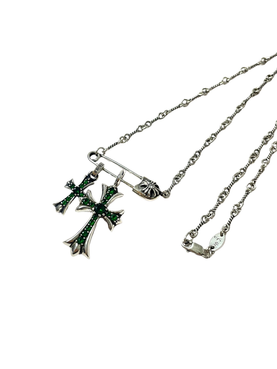 Chrome Hearts 𝐂𝐡𝐫𝐨𝐦𝐞 𝐡𝐞𝐚𝐫𝐭𝐬 克罗心 手工链镶石十字架别针