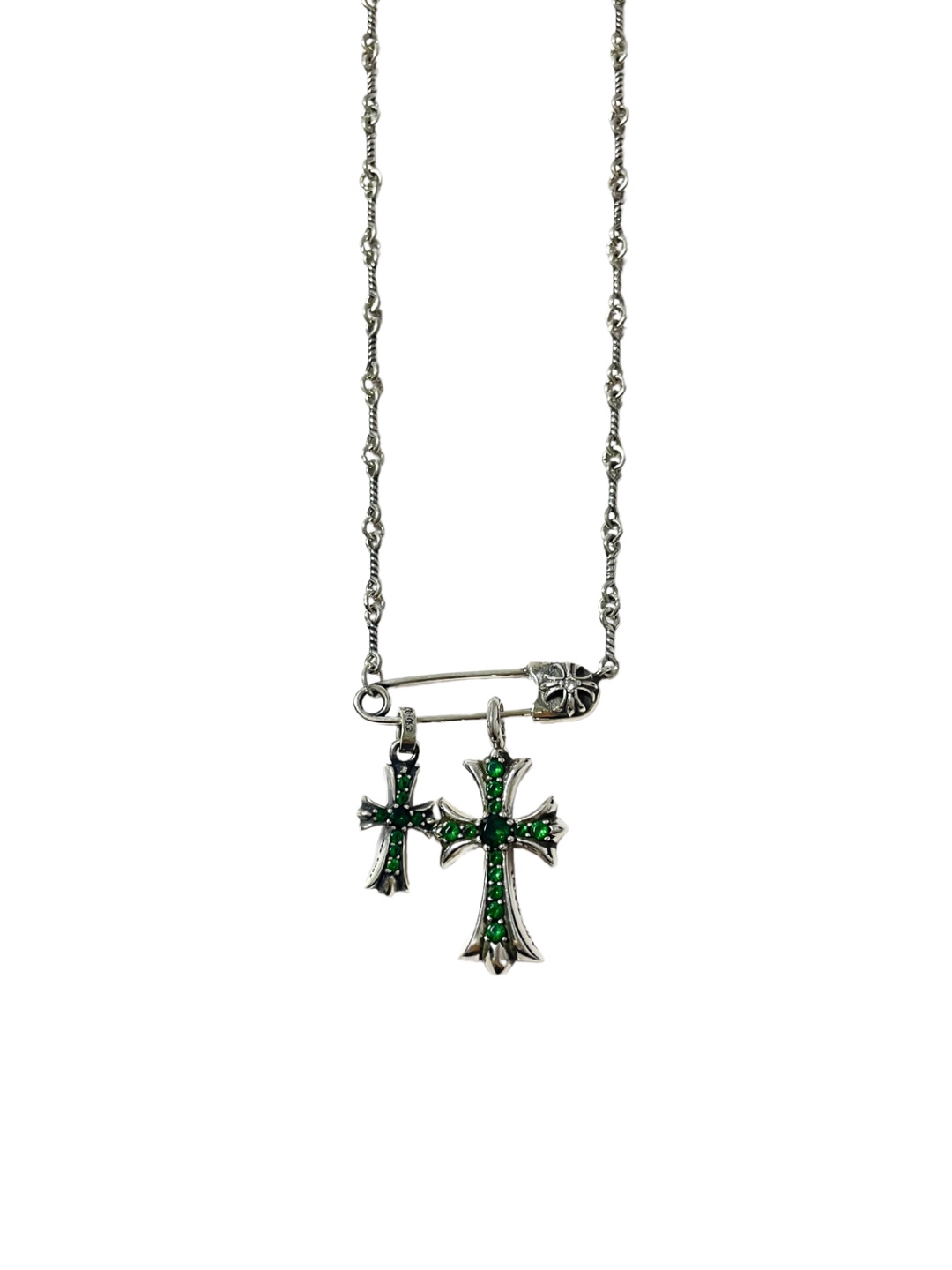 Chrome Hearts 𝐂𝐡𝐫𝐨𝐦𝐞 𝐡𝐞𝐚𝐫𝐭𝐬 克罗心 手工链镶石十字架别针