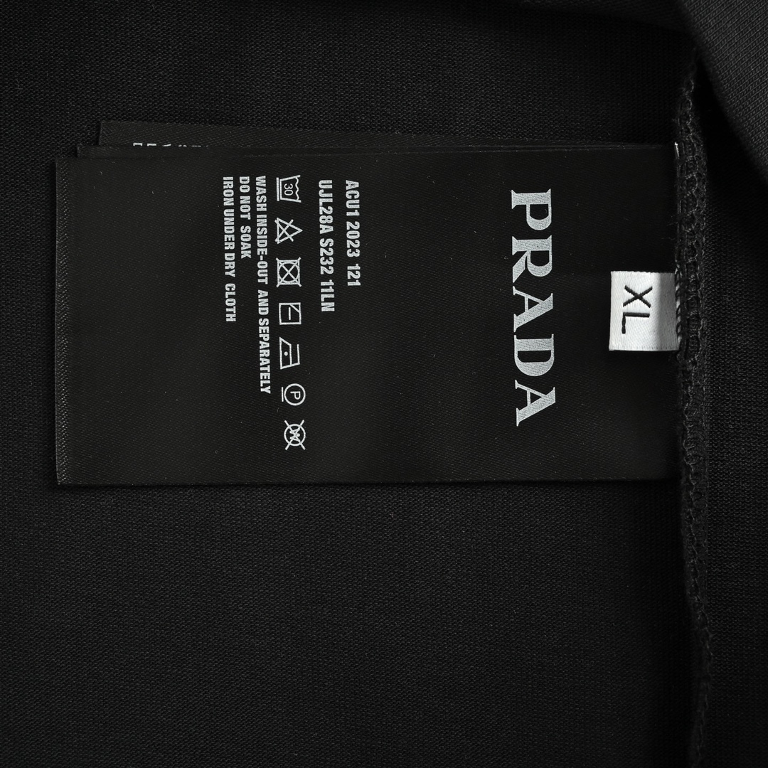 普拉达/Prada 夏季新款 镭射胶印圆领短袖T恤