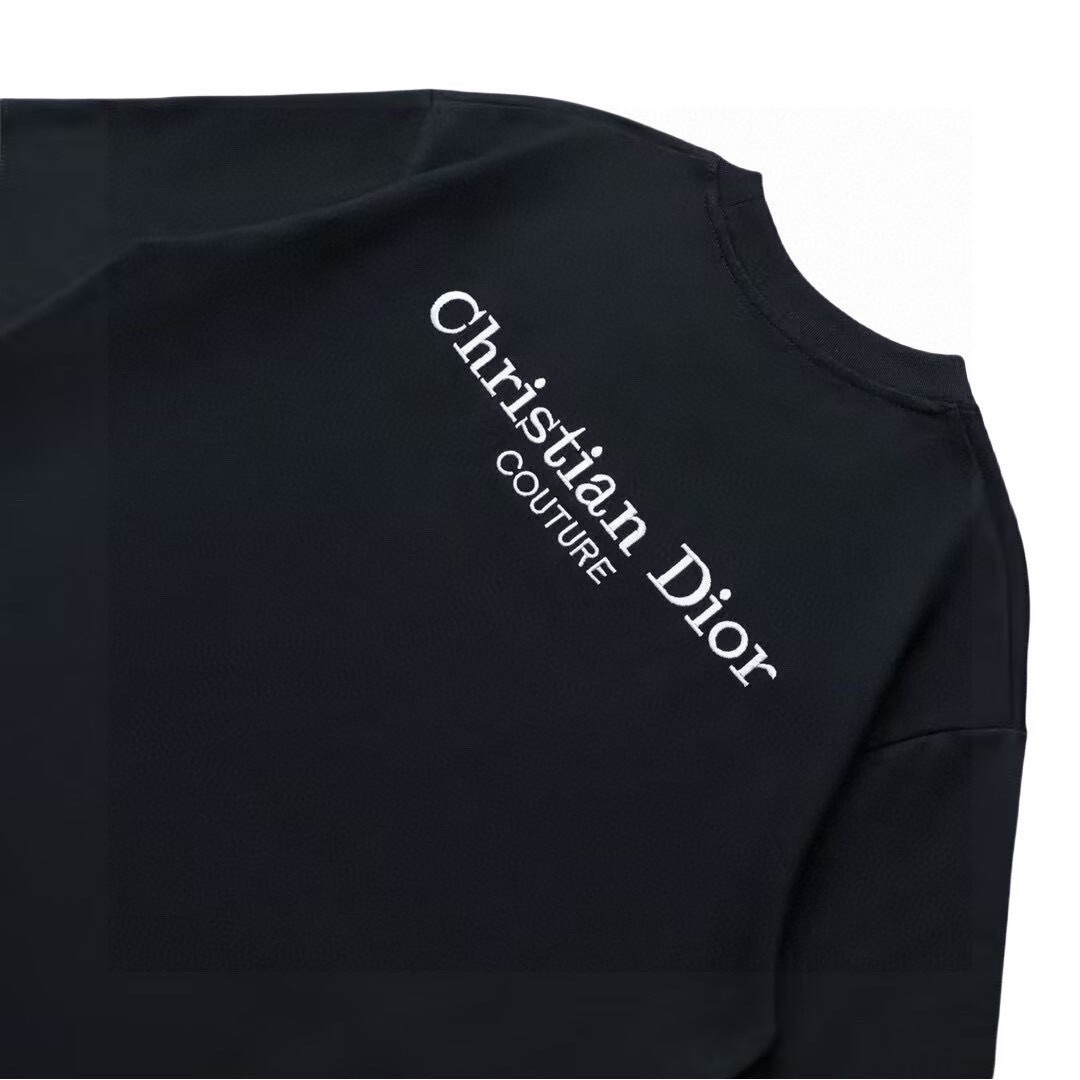 迪奥/Dior 夏季新款 领口后背字母刺绣圆领短袖T恤
