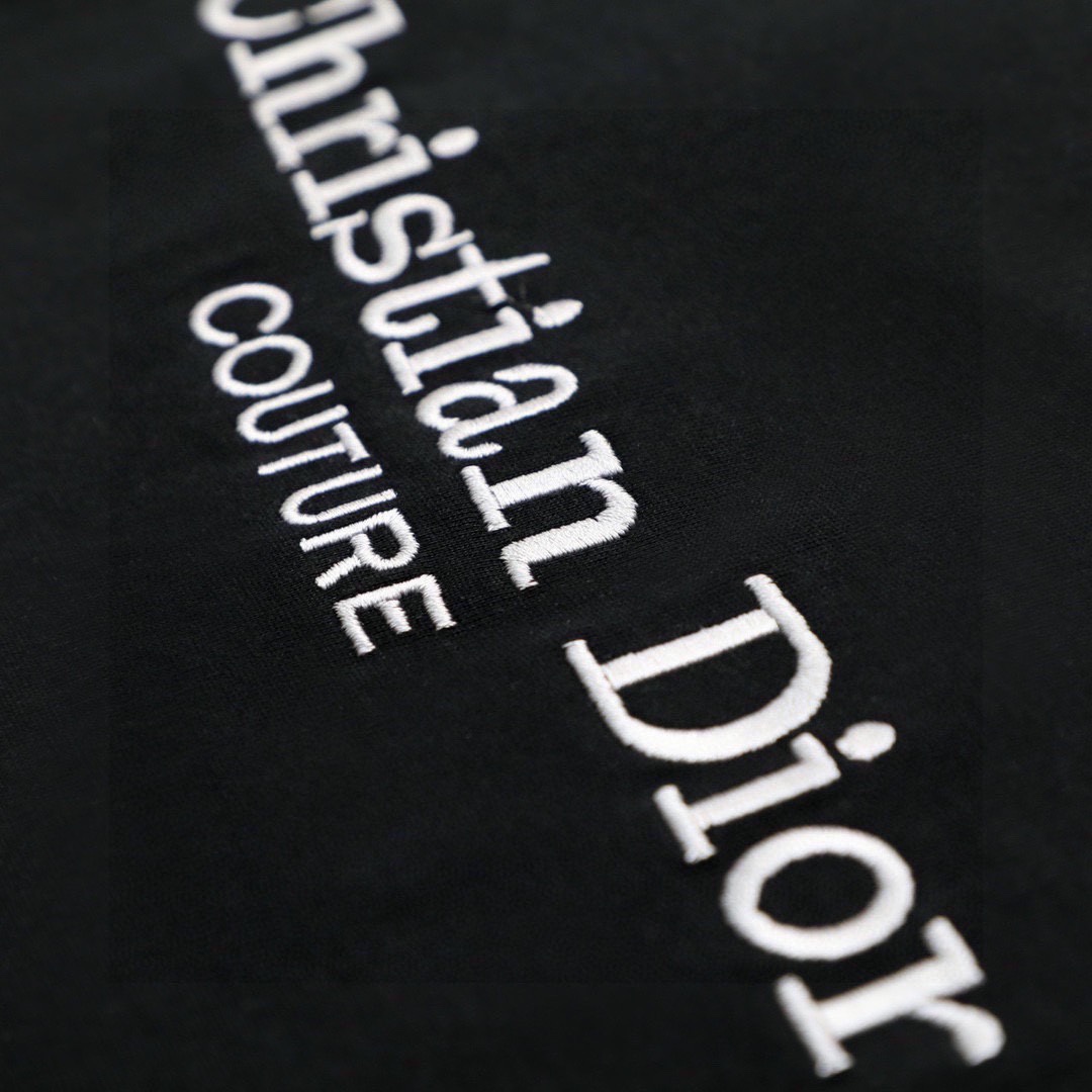 迪奥/Dior 夏季新款 领口后背字母刺绣圆领短袖T恤