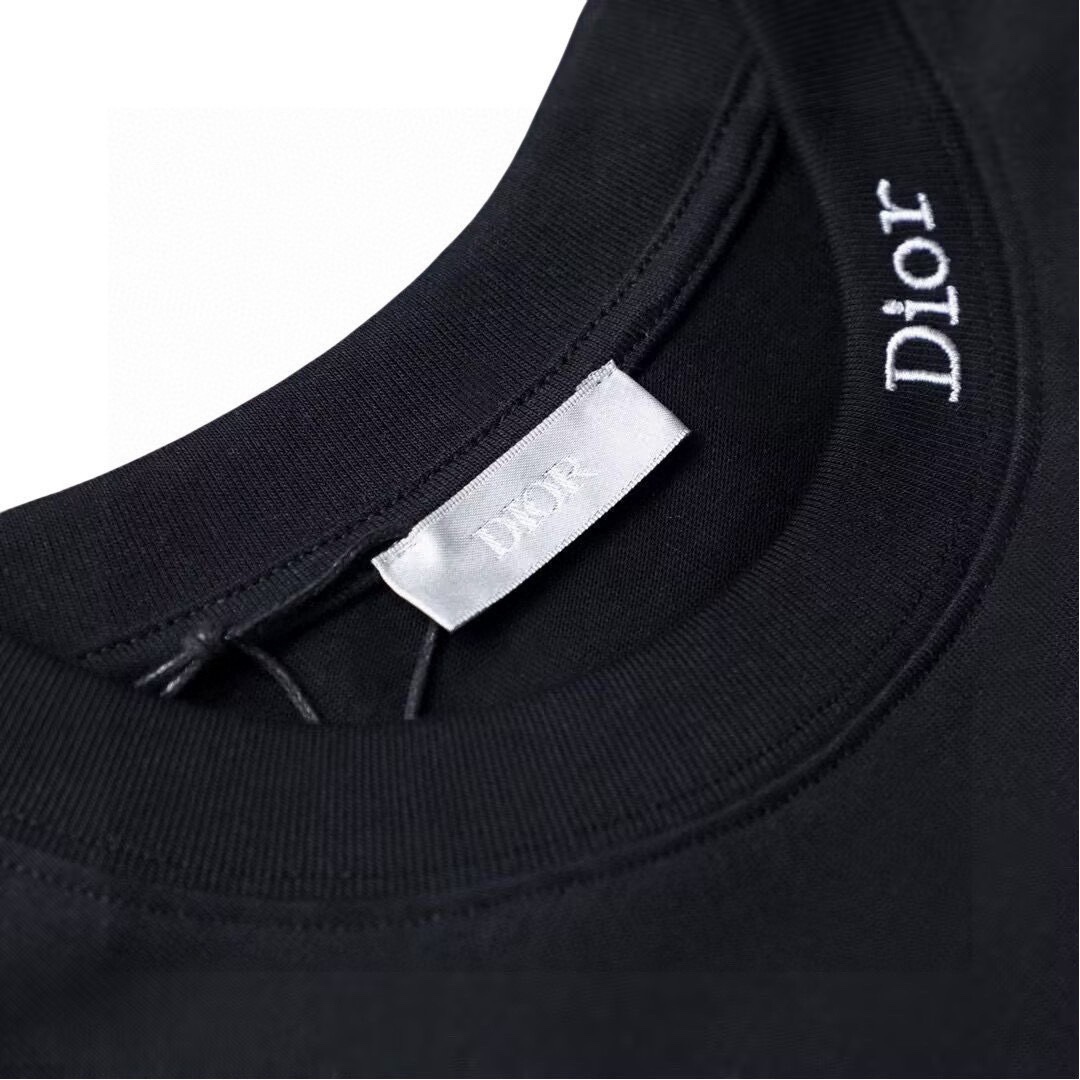 迪奥/Dior 夏季新款 领口后背字母刺绣圆领短袖T恤