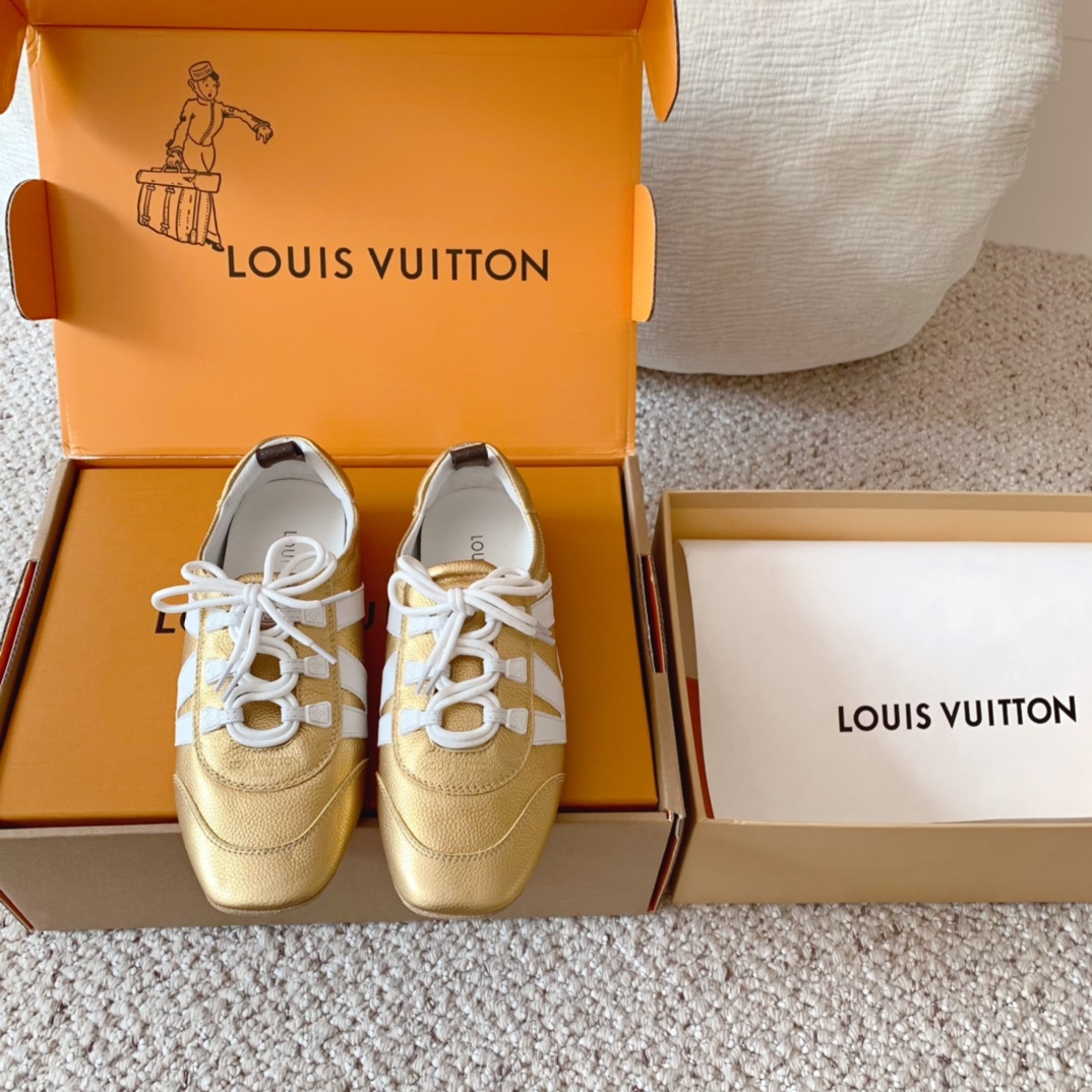 Кроссовки Louis Vuitton Sneakerina Золотые