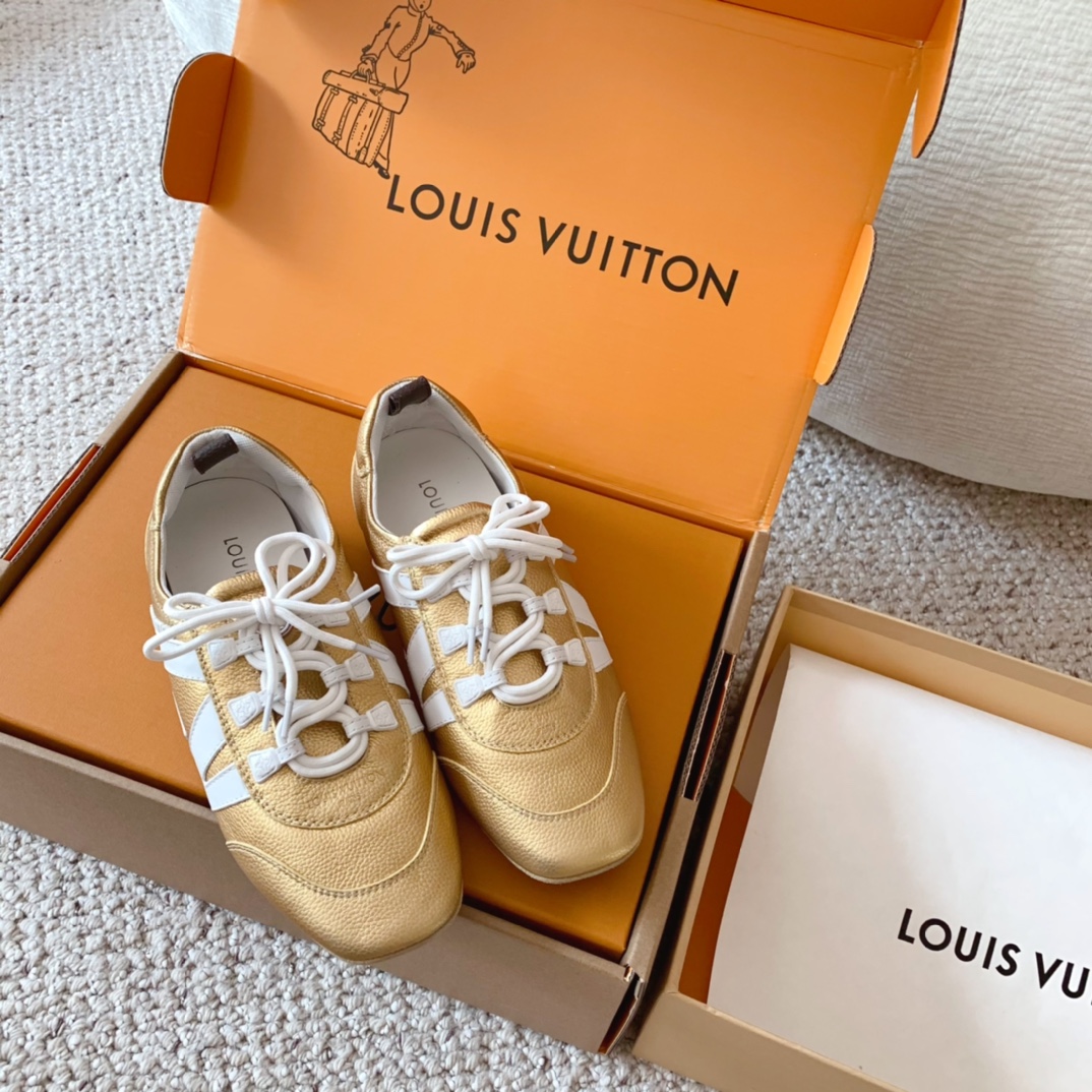 Кроссовки Louis Vuitton Sneakerina Золотые