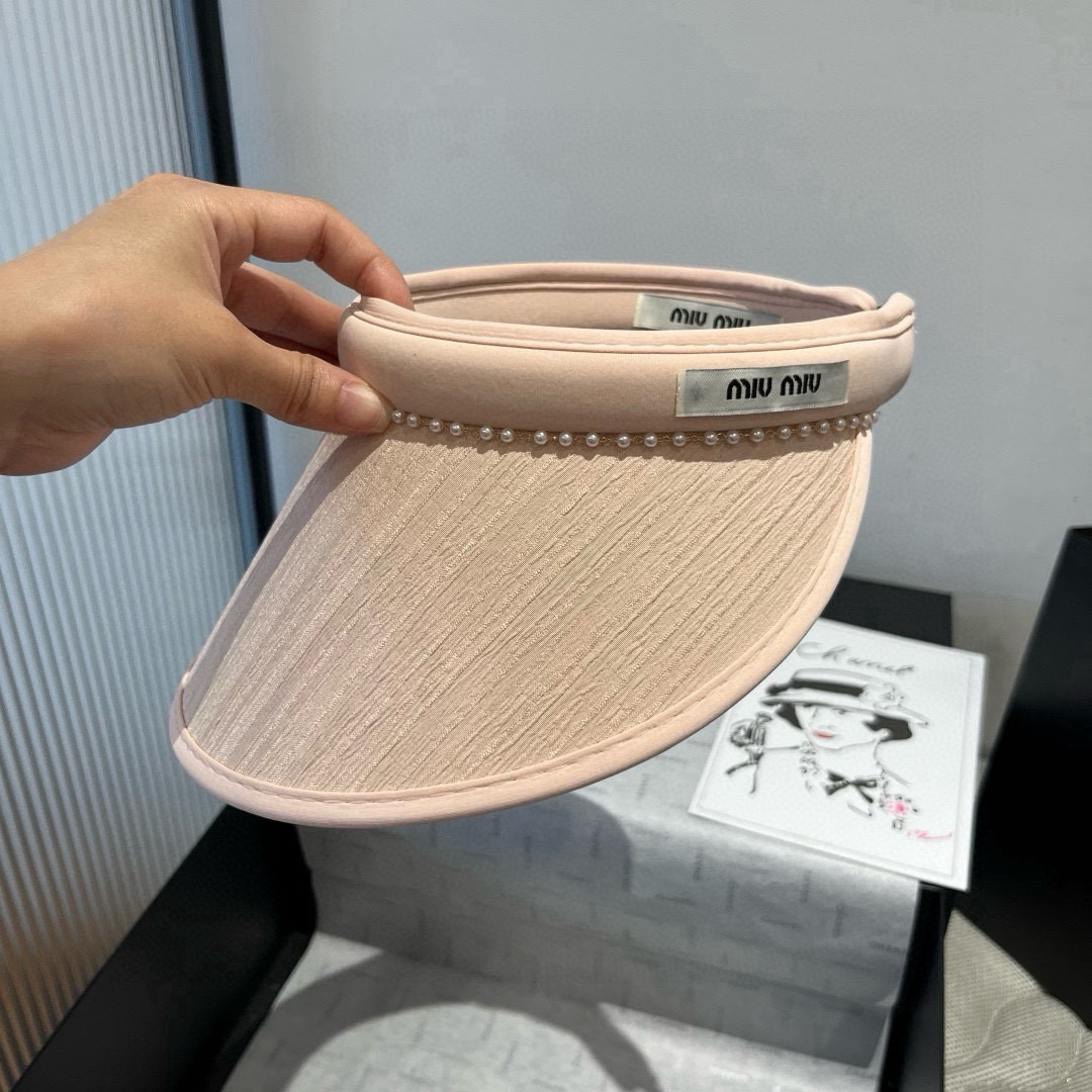 [Miu Miu Hats]Miumiu hollow top headband sunshade hat