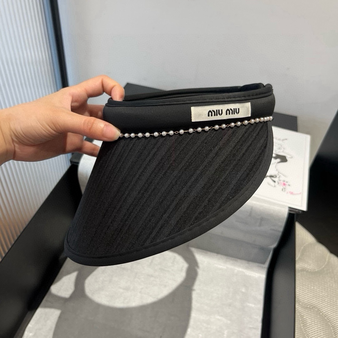 [Miu Miu Hats]Miumiu hollow top headband sunshade hat