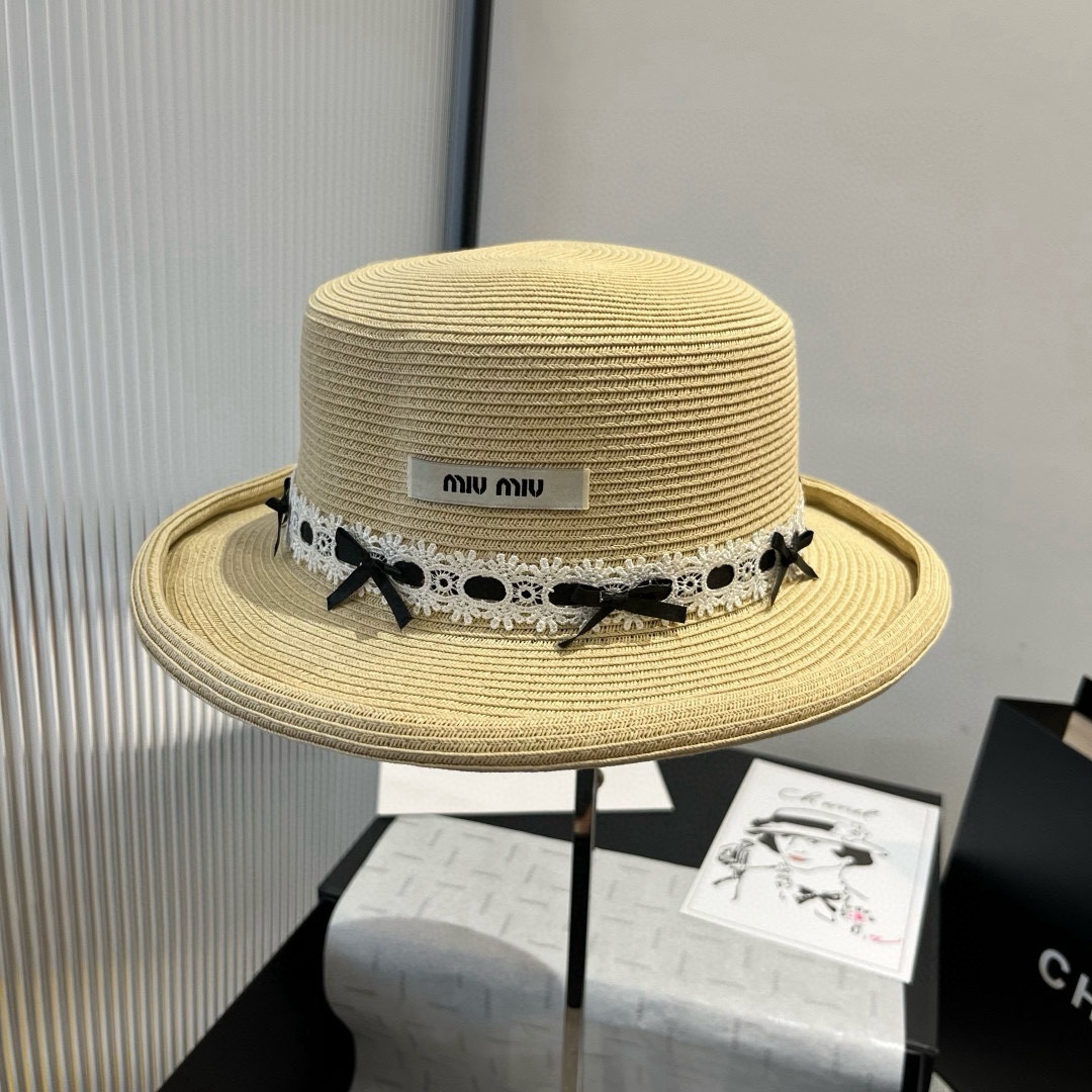 NO:345788,Miumiu Miu's new flat top straw hat, rolled top hat, head circumference 57cm hat, straw hat, fisherman's hat, baseball hat, hat, miumiu, espadrilles, hatsmiumiu缪缪新款平顶草帽,卷边小礼帽,头围57cm帽子草帽渔夫帽棒球帽,帽子,miumiu,espadrilles,hats,hat