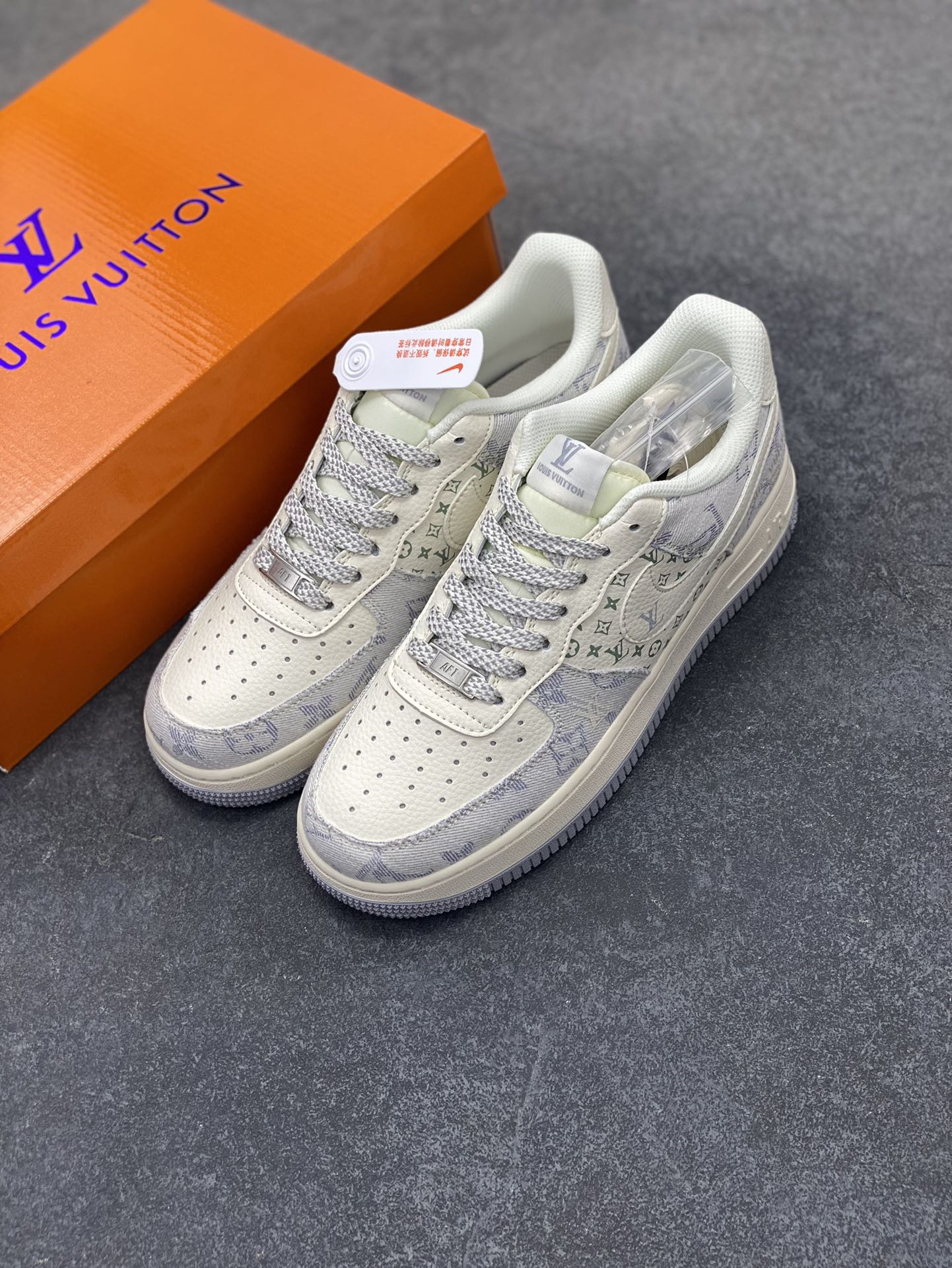 图片[8]-NIke Air Force 1 \’07 Low “LV联名”空军一号 低帮 运动鞋 休闲鞋 折边针车 工艺难度大 原楦头原纸板 原装鞋盒 定制五金配件 内置全掌气垫 原厂鞋底 货号：YX5066-331 尺码：36 36.5 37.5 38 38.5 39 40 40.5 41 42 42.5 43 44 44.5 45-选品中心