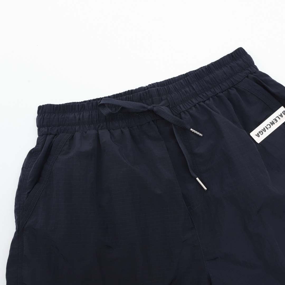 BALENCIAGA/巴黎世家 金属贴片徽标字母刺绣短裤 深蓝色-Chinese UA Cheap High Quatity Brand Clothes Bags handbags Sneakers wholesale wholesaler seller from China Factory suppliers Fashion Clothing Shoes best Quality Beautiful Price BALENCIAGA/巴黎世家 金属贴片徽标字母刺绣短裤 深蓝色