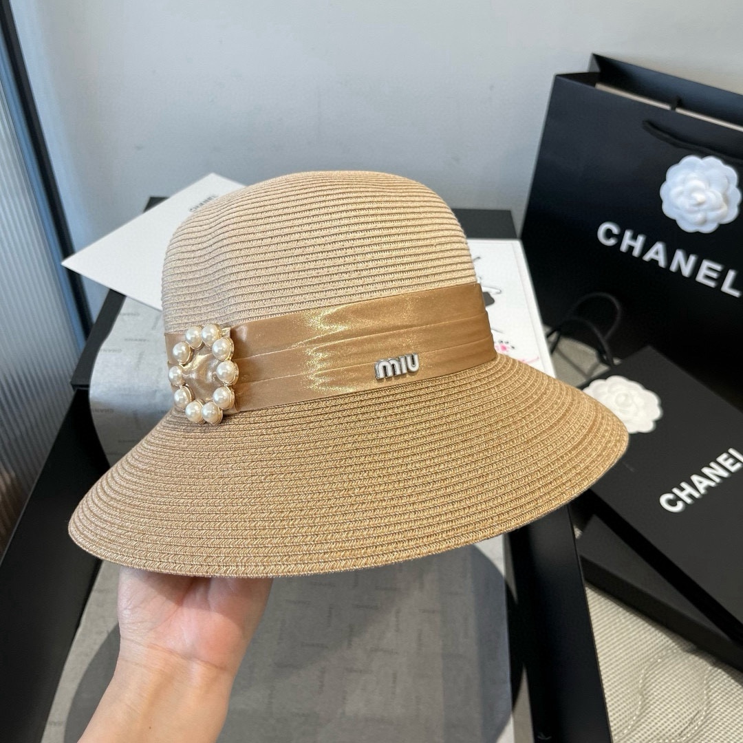 [Miu Miu Hats]muumiu Miao Miao new basin hat Color matching top hat Taiwan PP