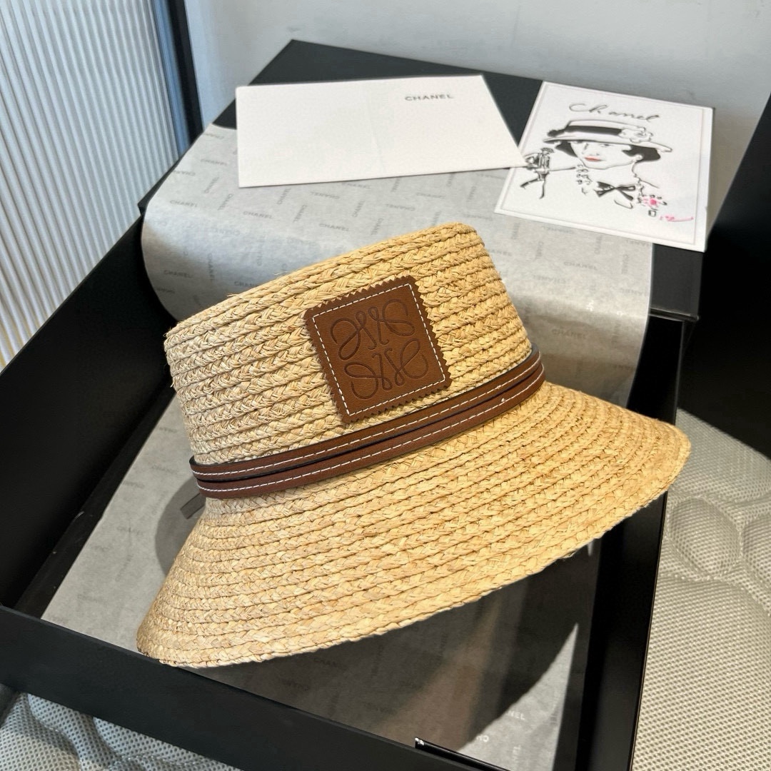 [Loewe Hats]LOEWE Luo Yiwei Lafite straw basin hat barrel cap Head circumferen
