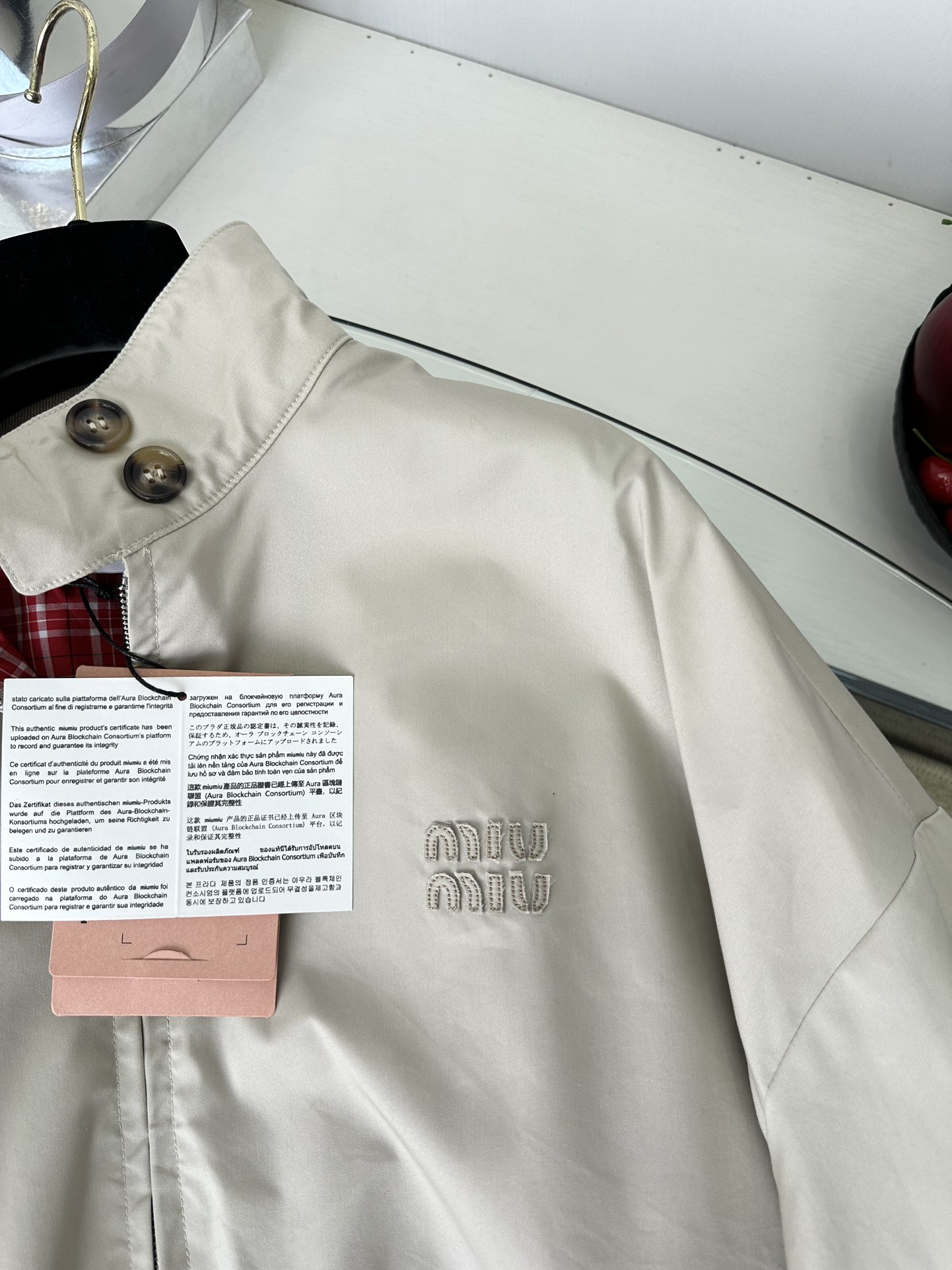 Miu Miu Color Block Baseball Jacket - Red Plaid, Oversized Fit 10 i1749106235 661 8