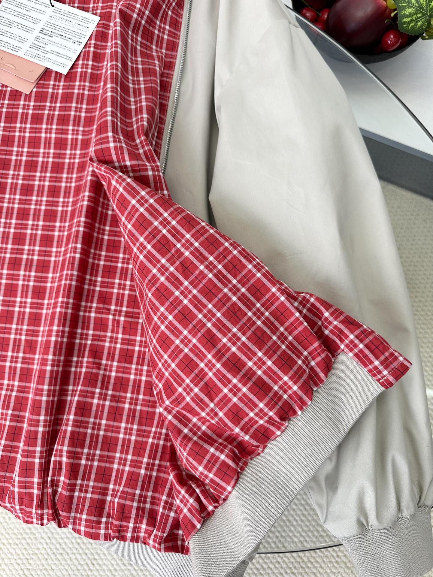 Miu Miu Color Block Baseball Jacket - Red Plaid, Oversized Fit 8 i1749106235 7015 6