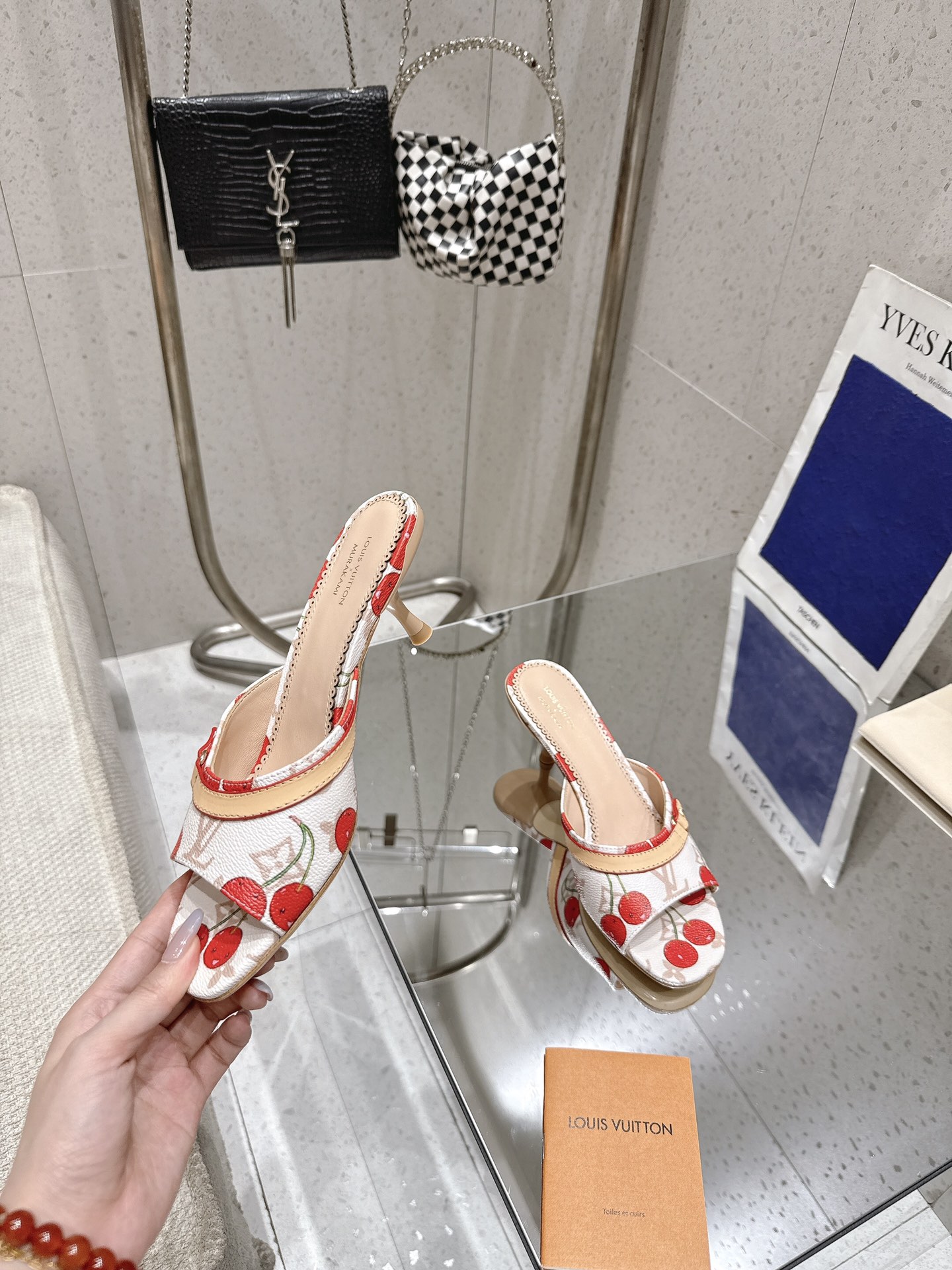 Louis Vuitton Women's Cherry Print Mules, Stylish Summer Slides, Sizes 35-42 5 i1749107684 246 3