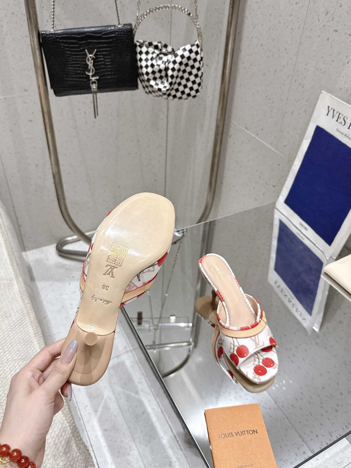 Louis Vuitton Women's Cherry Print Mules, Stylish Summer Slides, Sizes 35-42 10 i1749107684 9268 8