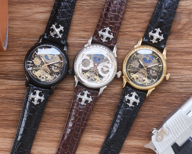 Patek Philippe Automatic Mechanical Flywheel Watch with Leather Band 1 Patek Philippe Automatic Mechanical Flywheel Watch with Leather Band