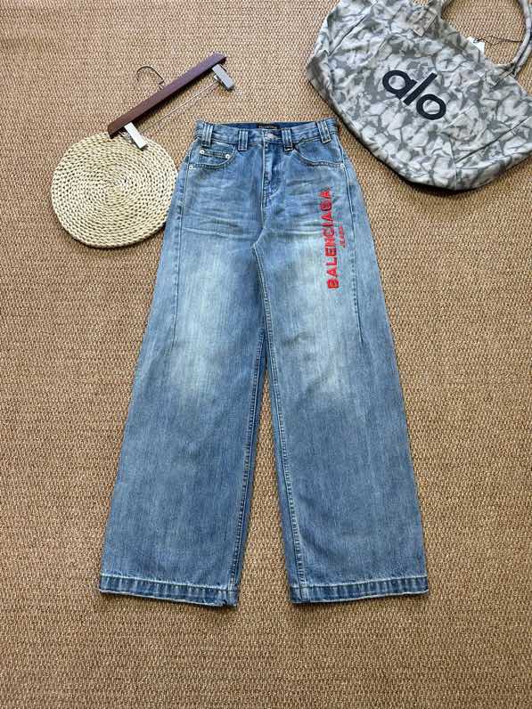 NO:422296,Balenciaga 2025 summer new style red letter embroidered washing jeans high street jeans wide-leg pants high version SML, balenciaga, jeans, alexander wang19860909Balenciaga 2025 夏季新款 红色字母刺绣水洗牛仔裤高街牛仔阔腿裤 高版本 码数SML,,balenciaga,jeans,alexander wang,Women's clothing
