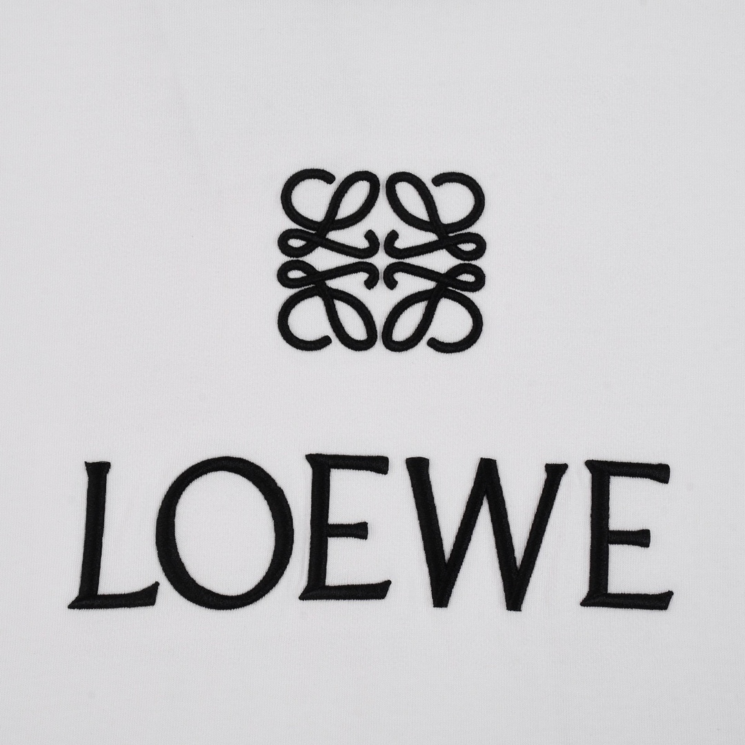 罗意威/Loewe 夏季新款拼接织带刺绣字母圆领短袖T恤