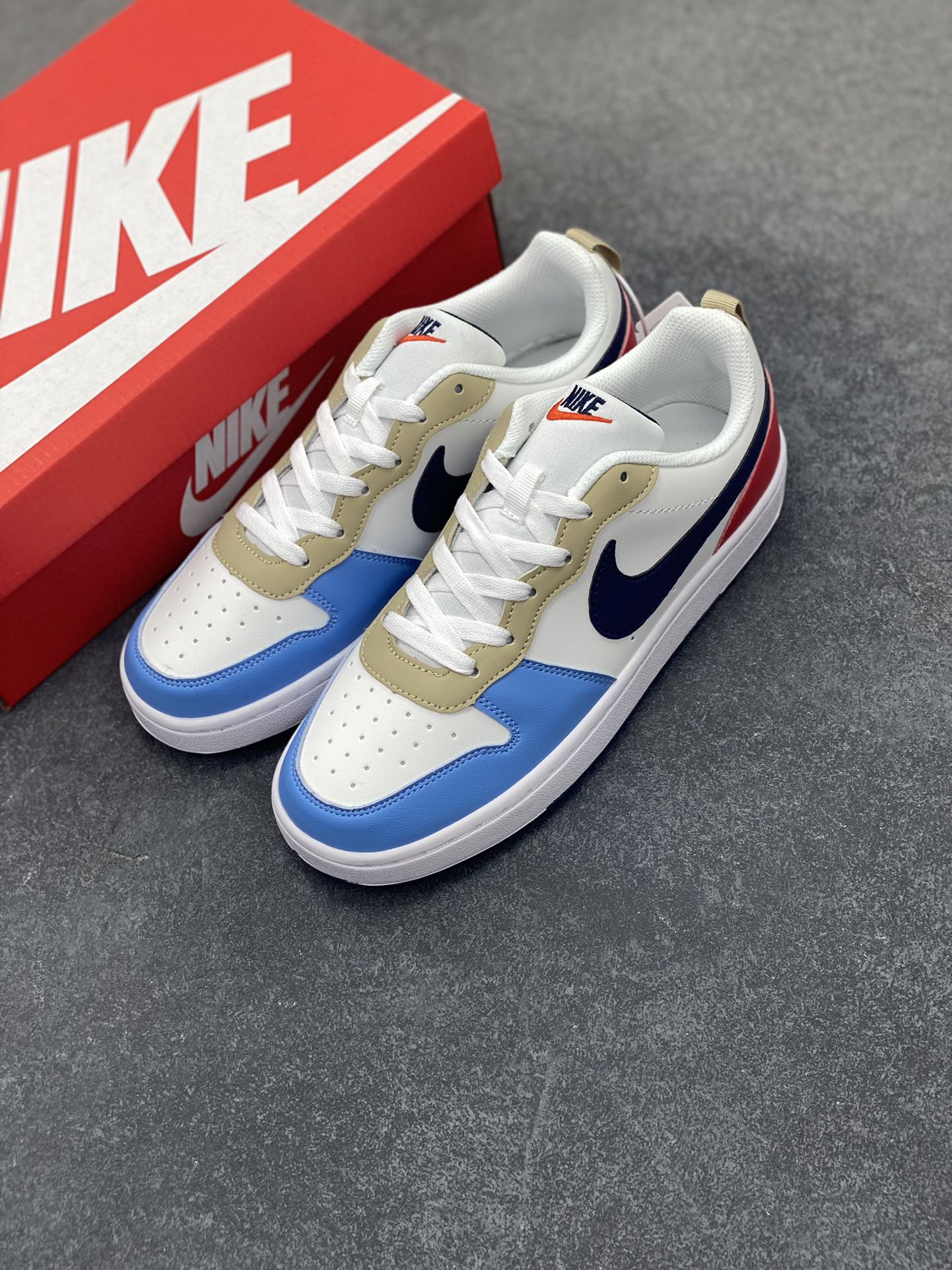 图片[8]-福利特价 Nike Court Borough 低帮百搭透气休闲运动板鞋男女鞋 经典耐用的设计，兼顾舒适脚感和出众风范，演绎匠心之作。结构性的支撑贴合感结合复古篮球设计，塑就场外全明星风范。 货号：DV5456-124 尺码：36 36.5 37.5 38 38.5 39 40 40.5 4142 42.5 43 44 44.5 45-选品中心