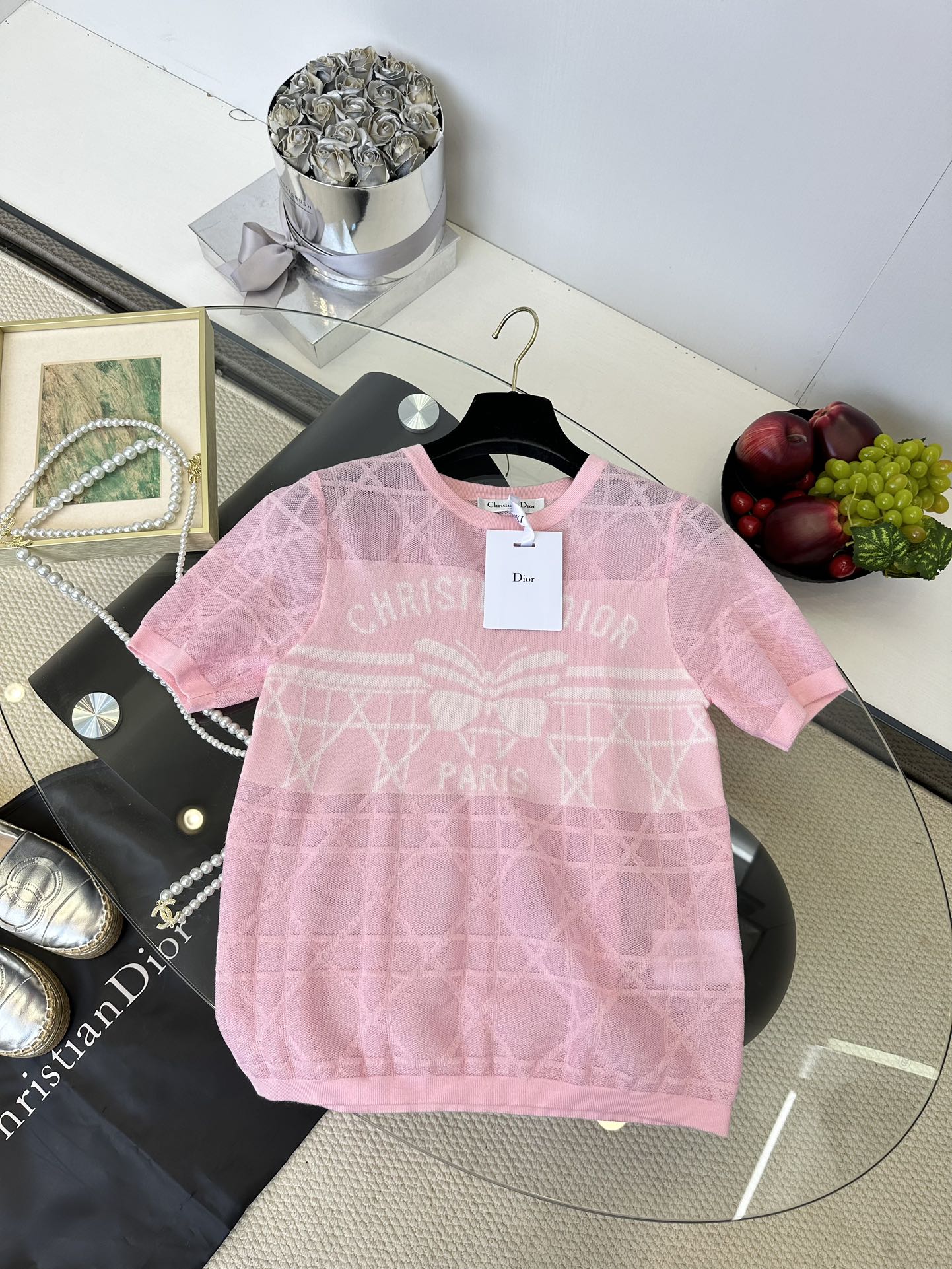 Dior Ice Silk Knitted Short Sleeve Top - Summer Essential 9 i1749220252 5983 7