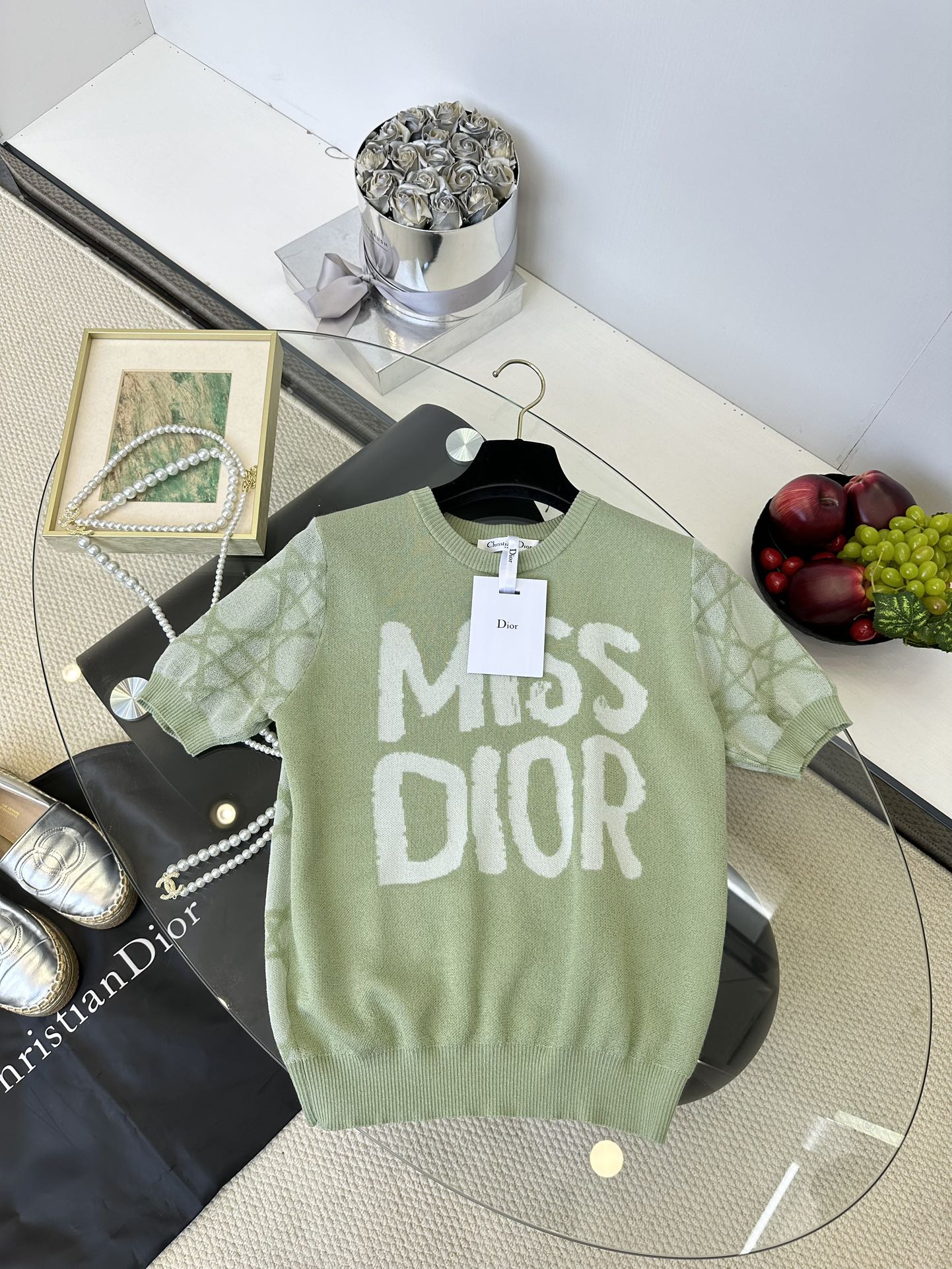 Dior Ice Silk Knitted Short Sleeve Top - Comfortable Summer Essential 8 i1749220477 2532 6