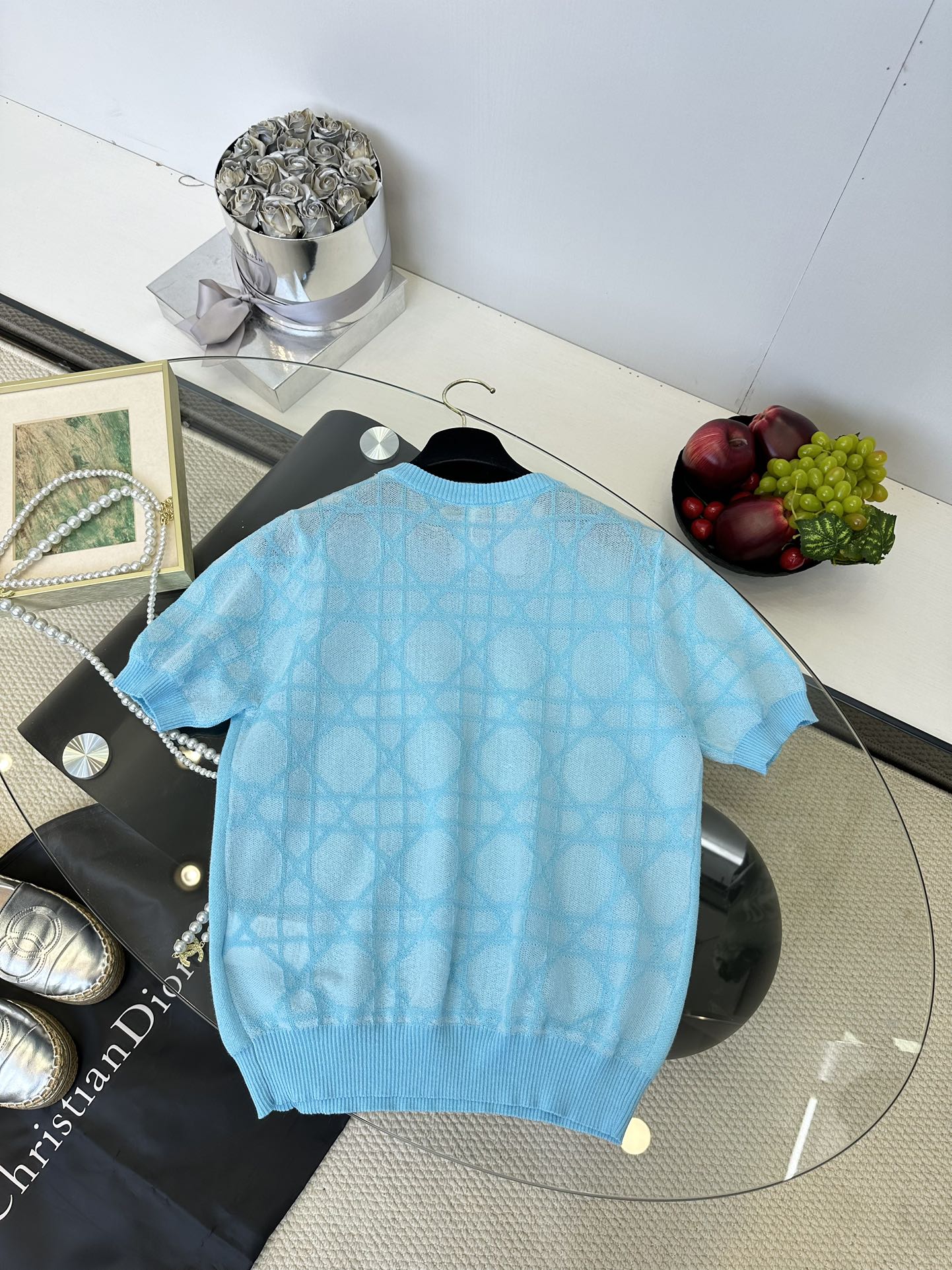 Dior Ice Silk Knitted Short Sleeve Top - Comfortable Summer Essential 6 i1749220477 2936 4