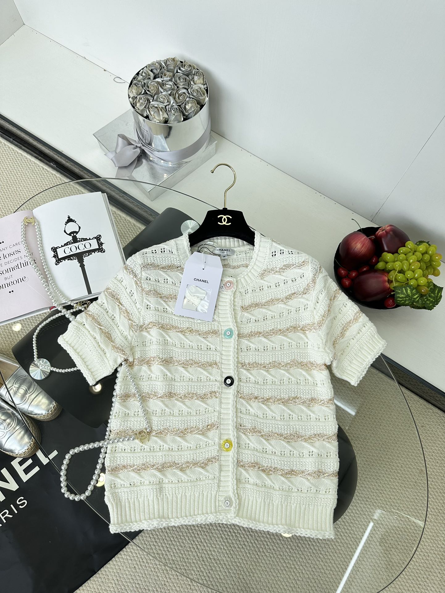 Chanel Knit Cardigan - Luxurious Texture, Candy Buttons, Gold Thread 4 i1749221151 1273 2