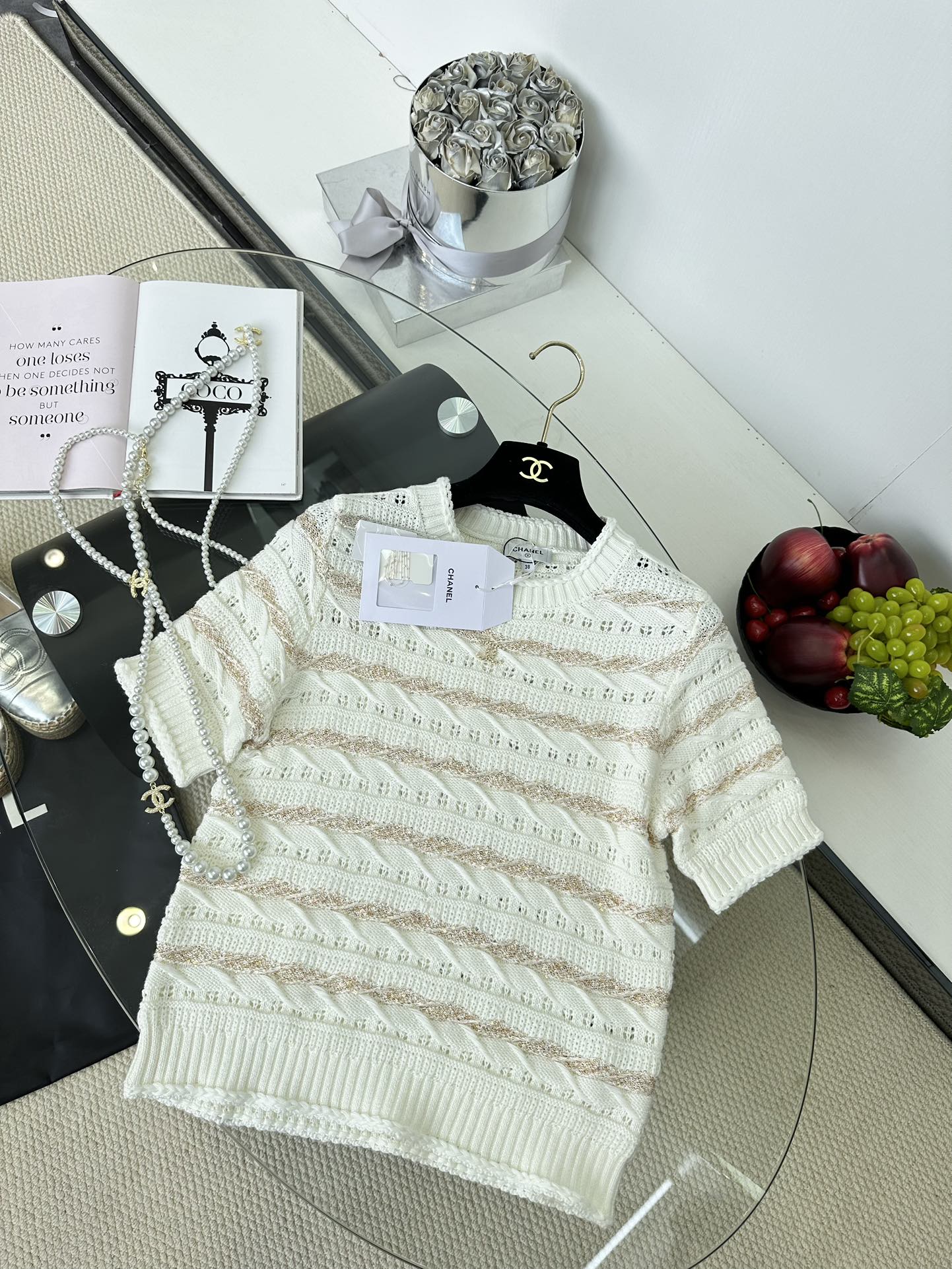 Chanel Inspired Knit Cardigan - Luxurious Texture & Gold Thread Detail 9 i1749221515 1084 7