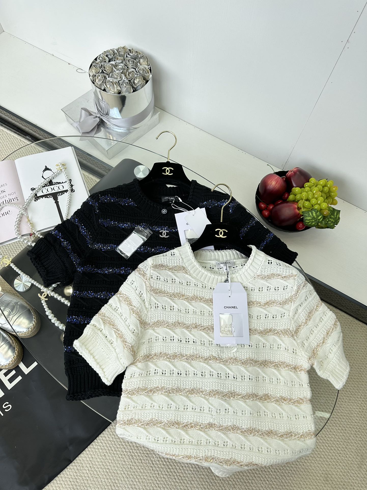 Chanel Inspired Knit Cardigan - Luxurious Texture & Gold Thread Detail 2 i1749221515 1973 0