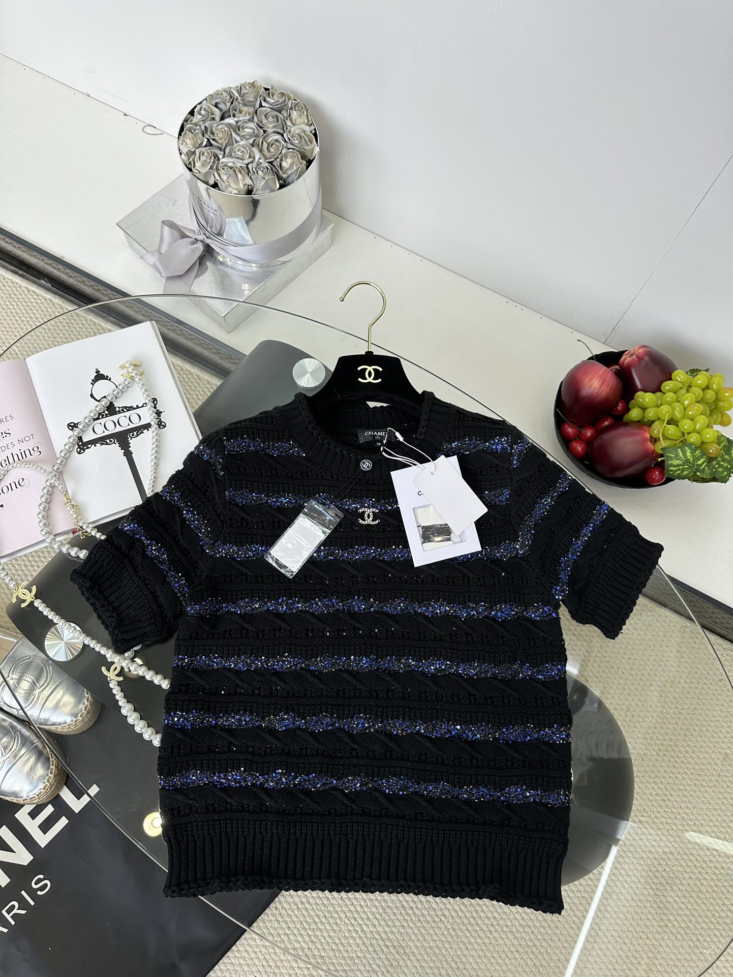 Chanel Inspired Knit Cardigan - Luxurious Texture & Gold Thread Detail 4 i1749221515 2835 2