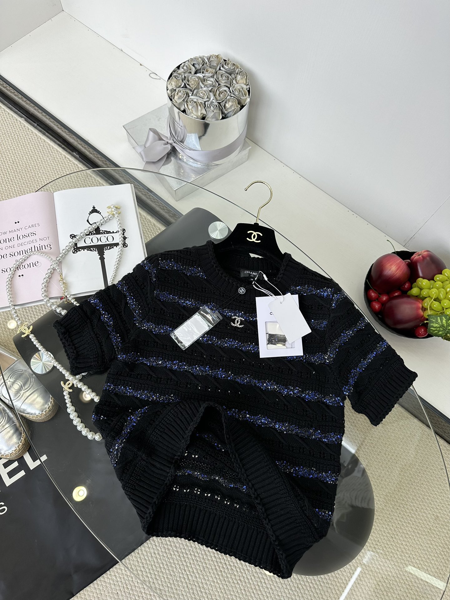 Chanel Inspired Knit Cardigan - Luxurious Texture & Gold Thread Detail 6 i1749221515 3800 4