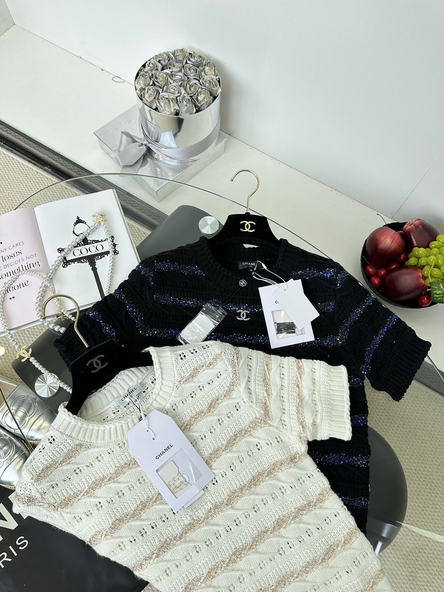 Chanel Inspired Knit Cardigan - Luxurious Texture & Gold Thread Detail 3 i1749221515 724 1
