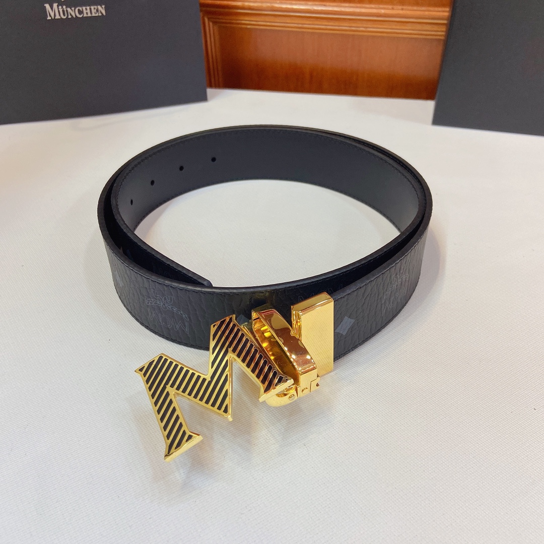 MCM转动Claus双面腰带 Visetos经典花纹