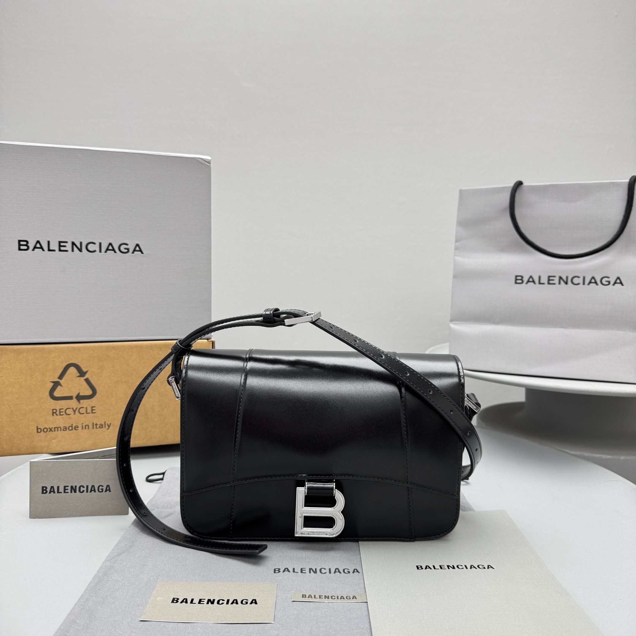 Balenciaga Hourglass Large Black Bag, 26 cm