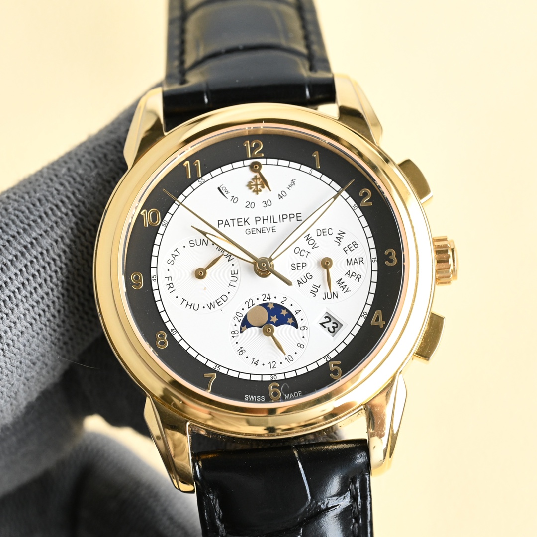 NO:337995,White Shell Gold Shell TW Patek Philippe Complex Multifunction Series 5205G-013 is launched. The first Nautilus complex watch launched so far creates a casual sports watch with super complex technology. 1 Small body panels have the following functions: 12 o'clock calendar function 10 o'clock week function 2 o'clock week function 6 o'clock 24 hours. All functions can be used normally. 2 movement uses a replica Cal. Automatic winding movement, which perfectly interprets the functions while realizing the appearance. 3 The independent watchmaker of the modification master participates in the customization of the modified dial color, giving the unique watch an interesting soul!  Craftsmanship masterpieces welcome to taste it!  ,,patek philippe19860909白壳 金壳 TW 百达翡丽复杂多功能系列5205G-013重磅登场,迄今推出的首款Nautilus复杂腕表,以超复杂的工艺技术打造休闲运动腕表. 1小身板大能量尽揽以下功能∶12点位日历功能 10点位星期功能 2点位星期功能 6点位24小时.所有功能都可正常使用. 2机芯采用复刻版Cal.自动上链机芯,在实现外观的逼真前提下,功能一并完美诠释. 3改装大师独立制表人,倾情参与定制改装表盘颜色,给予独一无二的腕表增添有趣的灵魂！ 匠心力作 欢迎各位表友品鉴！,,patek philippe,Watch