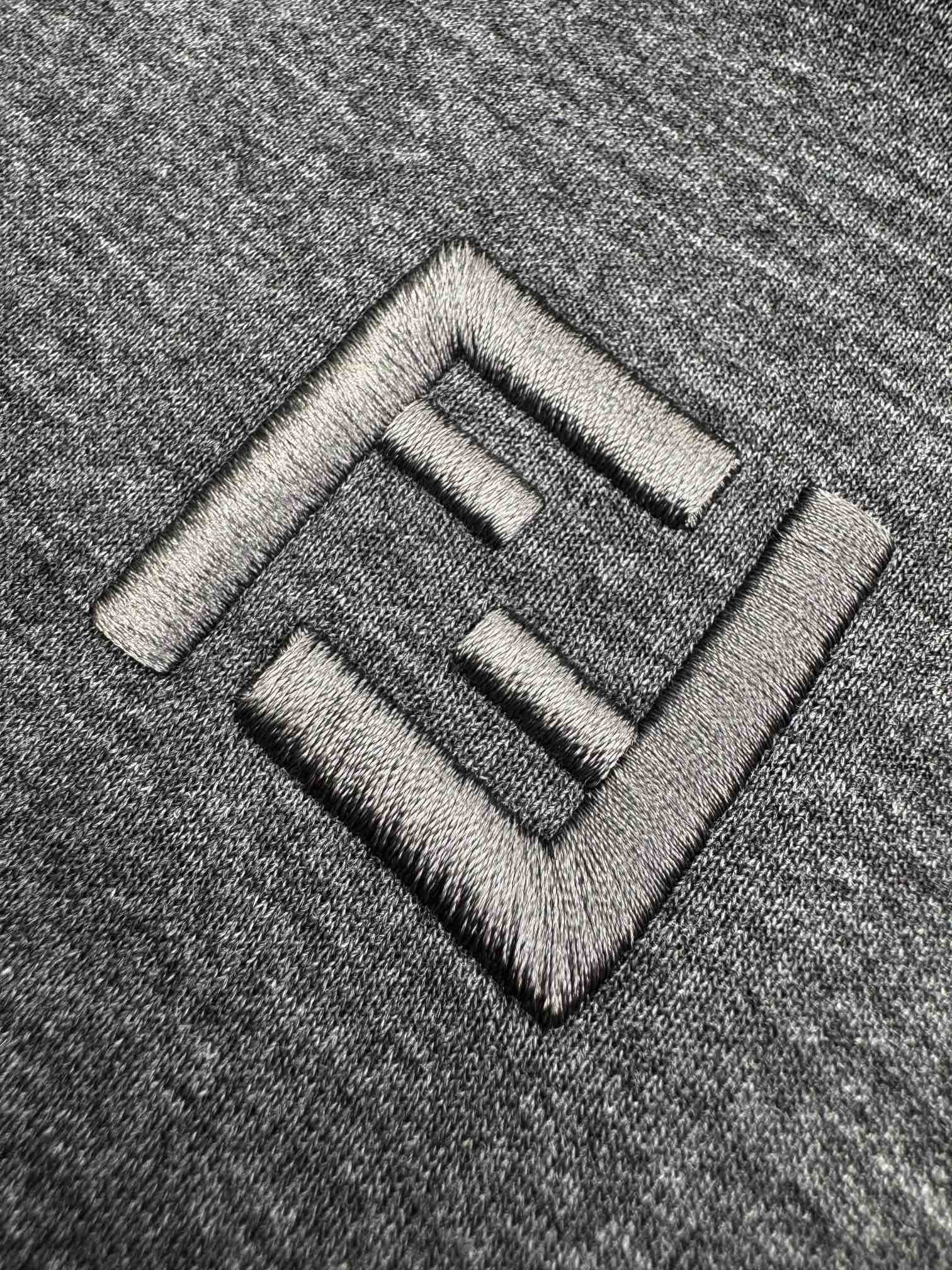 Fendi Grey Cotton Blend Hoodie with FF Motif, Size S-XL 4 i1749493890 3036 6