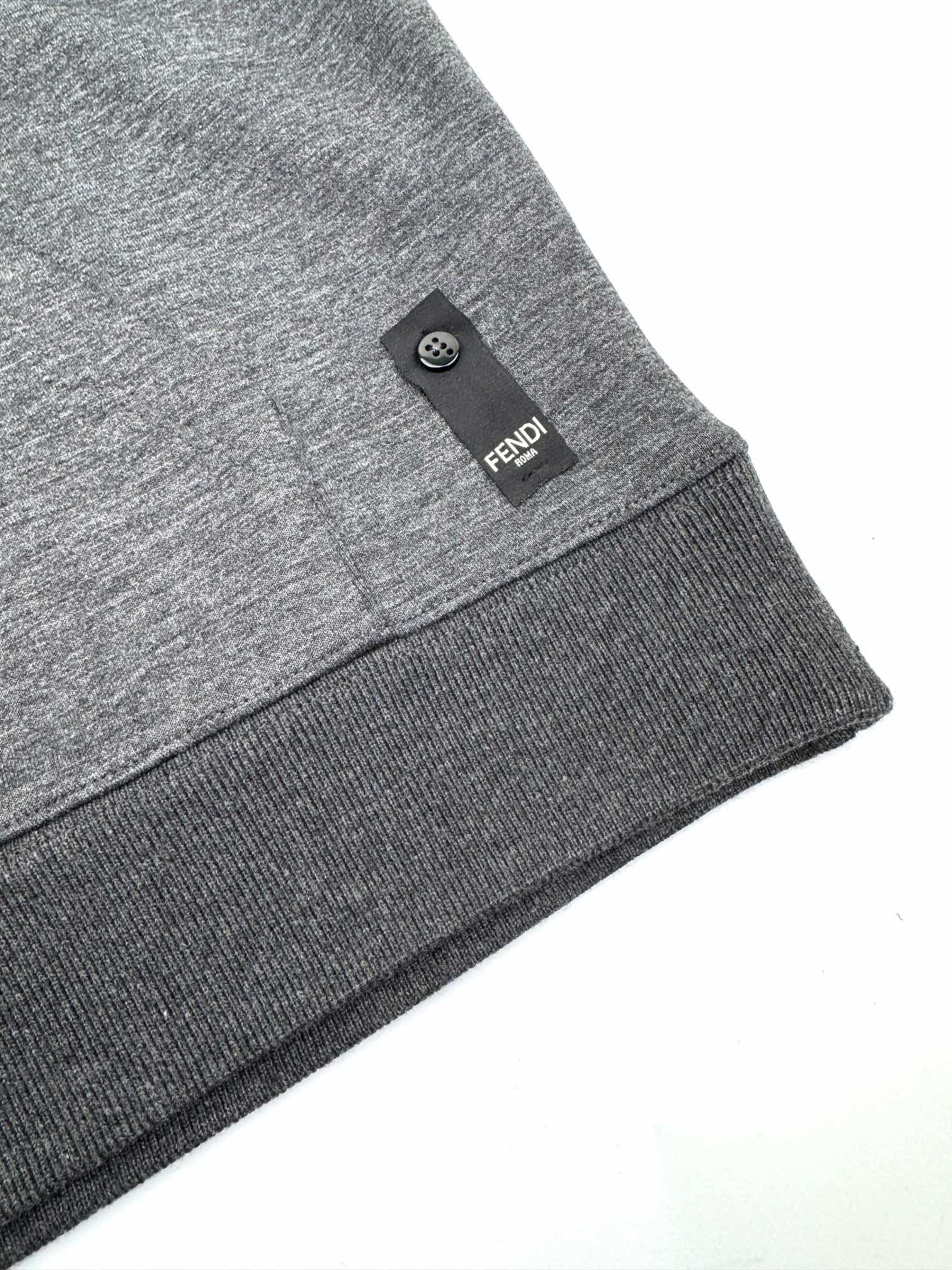 Fendi Grey Cotton Blend Hoodie with FF Motif, Size S-XL 8 i1749493890 8919 5