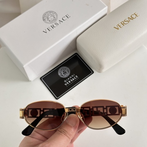 Versace MODS44 Sunglasses - Gold Frame, Brown Lens, 5518-145 Size 1 Versace MODS44 Sunglasses - Gold Frame, Brown Lens, 5518-145 Size